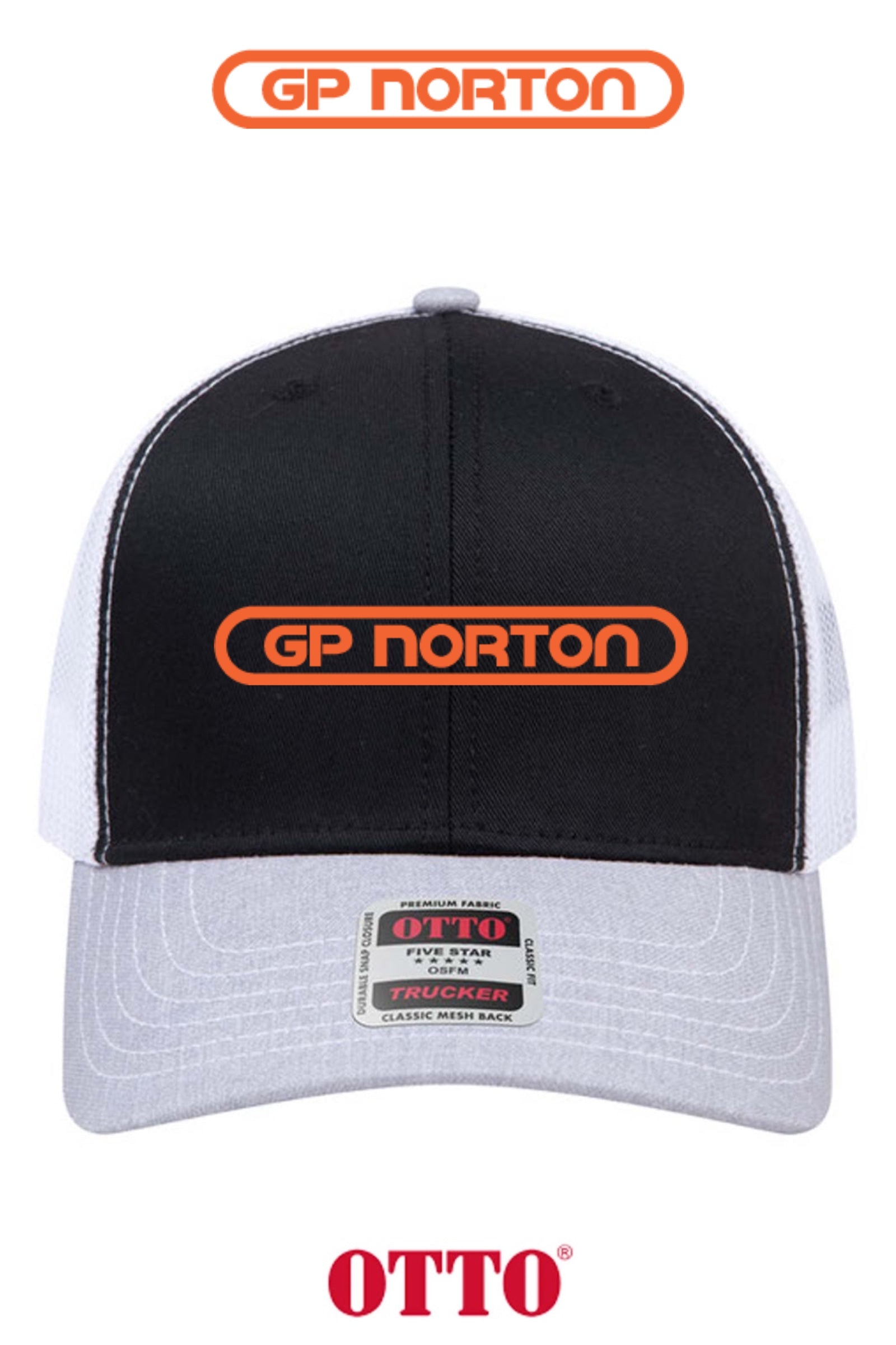 **BULK BUY SPECIAL** OTTO CAP® 6 Panel Mid Profile Mesh Back Trucker Hat - G P NORTON