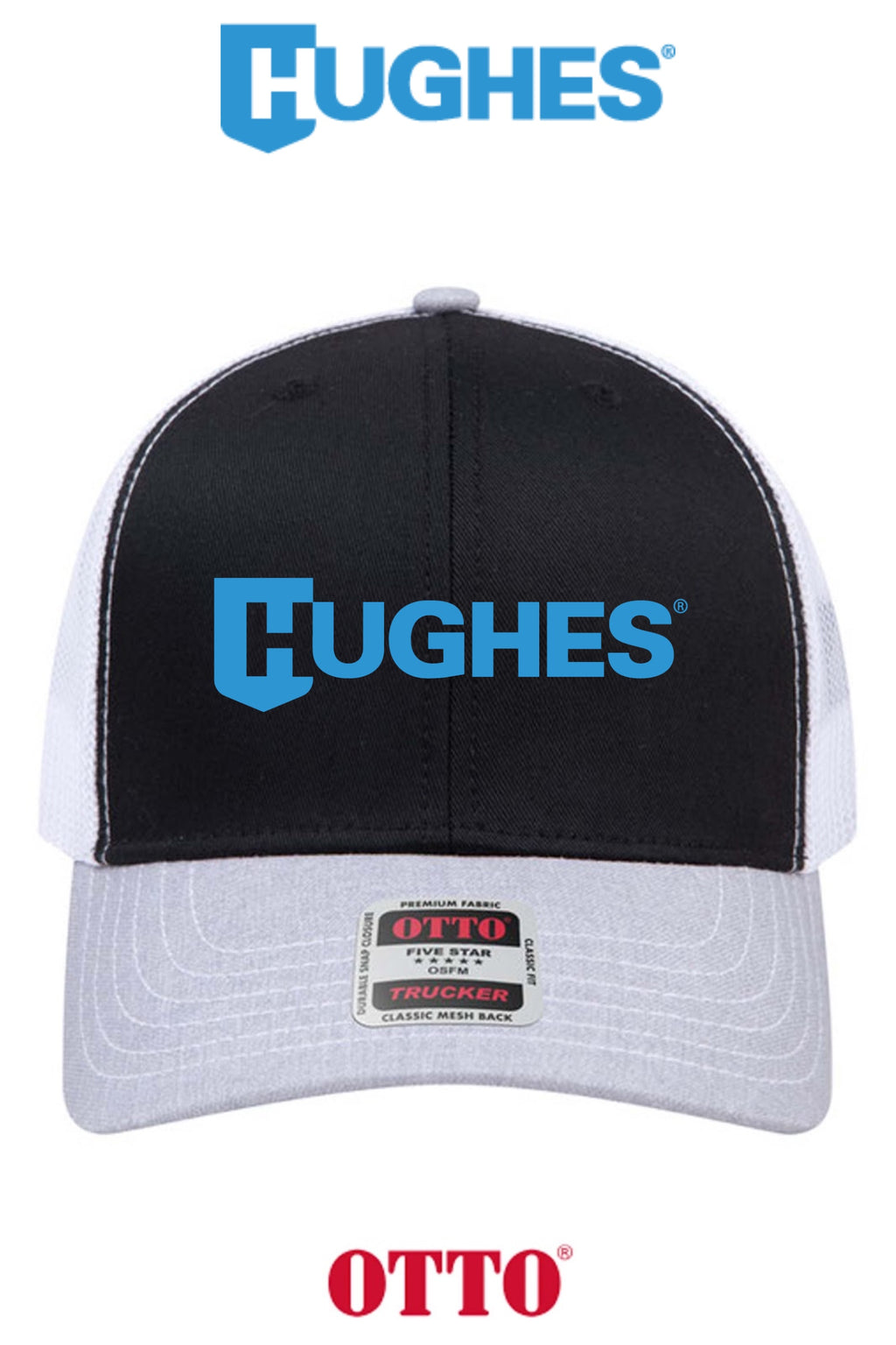 **BULK BUY SPECIAL** OTTO CAP® 6 Panel Mid Profile Mesh Back Trucker Hat - HUGHES SUPPLY