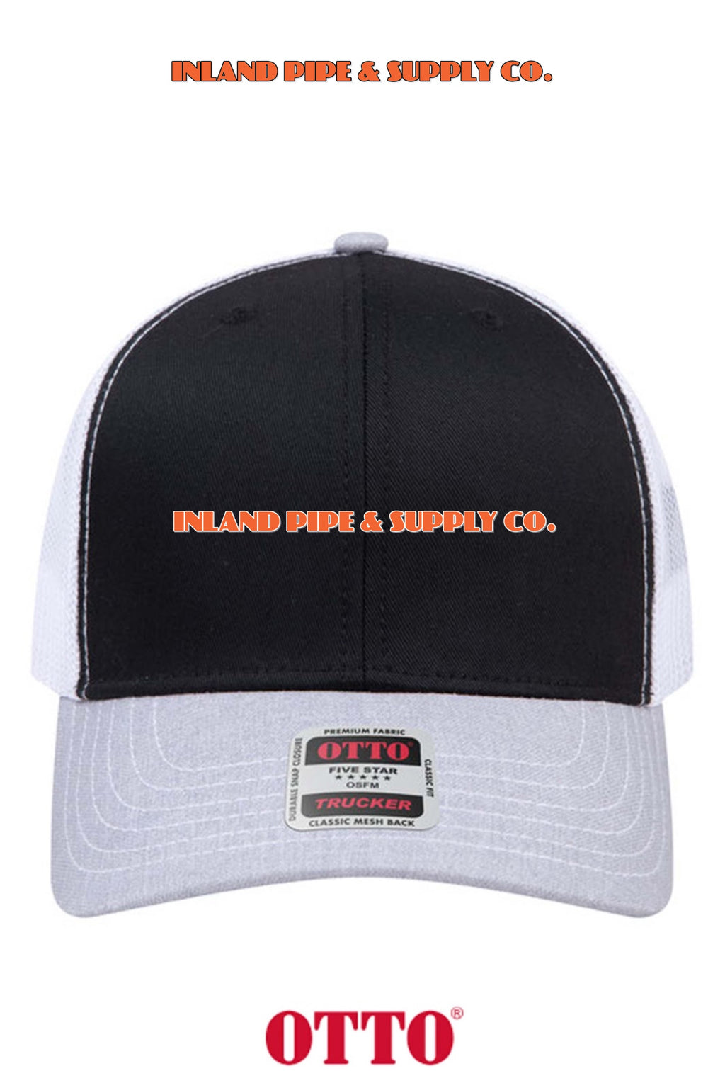 **BULK BUY SPECIAL** OTTO CAP® 6 Panel Mid Profile Mesh Back Trucker Hat - INLAND PIPE AND SUPPLY