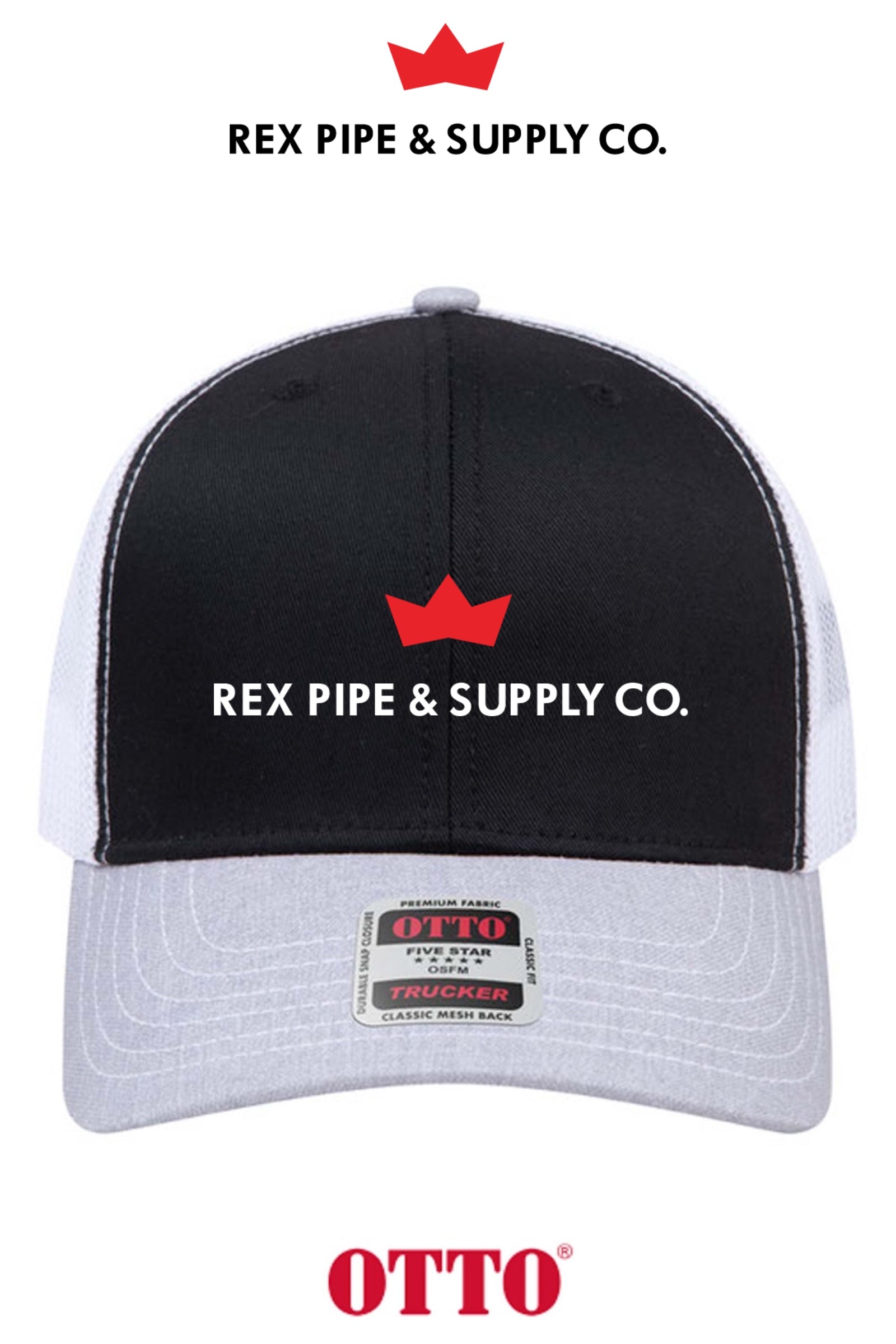 **BULK BUY SPECIAL** OTTO CAP® 6 Panel Mid Profile Mesh Back Trucker Hat - REX PIPE AND SUPPLY