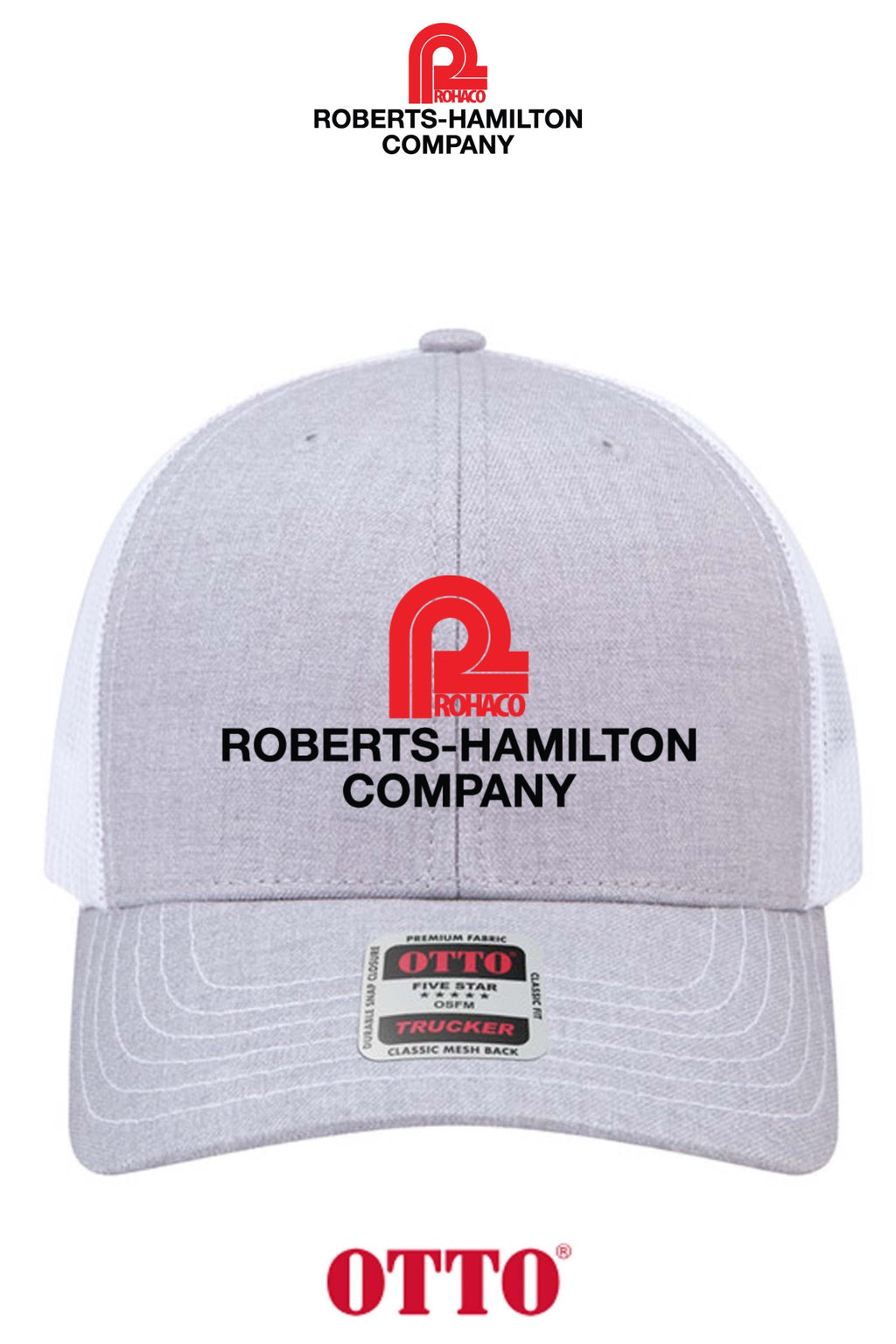 **BULK BUY SPECIAL** OTTO CAP® 6 Panel Mid Profile Mesh Back Trucker Hat - ROBERTS-HAMILTON