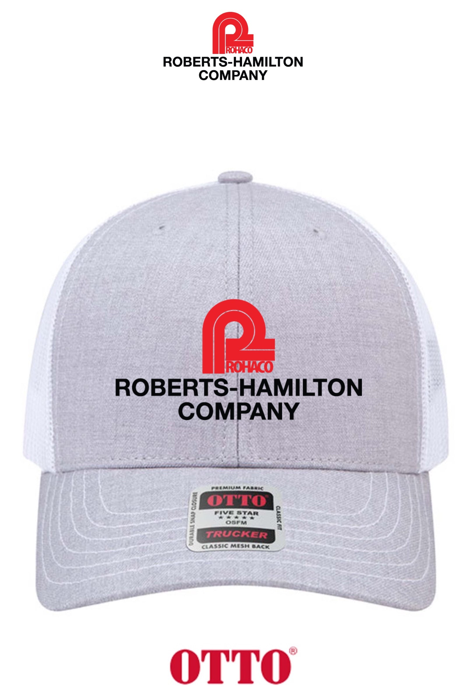 **BULK BUY SPECIAL** OTTO CAP® 6 Panel Mid Profile Mesh Back Trucker Hat - ROBERTS-HAMILTON