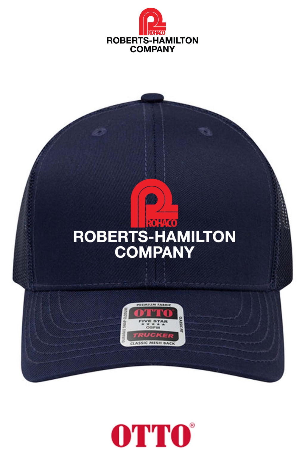 **BULK BUY SPECIAL** OTTO CAP® 6 Panel Mid Profile Mesh Back Trucker Hat - ROBERTS-HAMILTON
