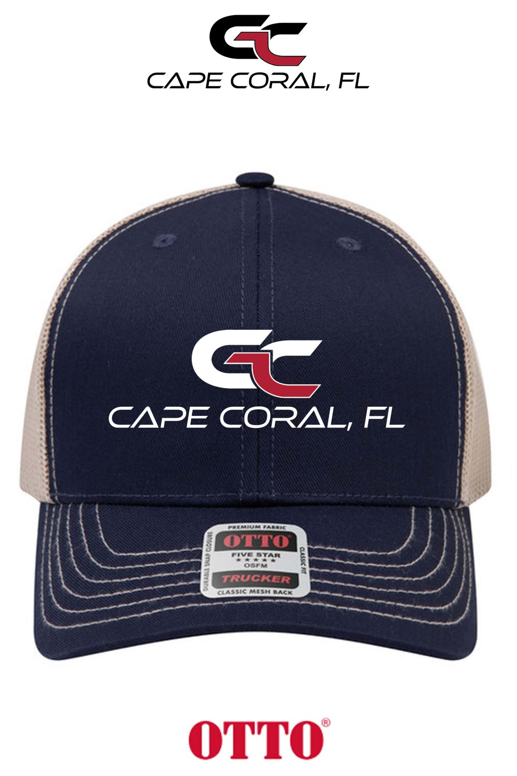 **BULK BUY SPECIAL** OTTO CAP® 6 Panel Mid Profile Mesh Back Trucker Hat - GORMAN CO - CAPE CORAL