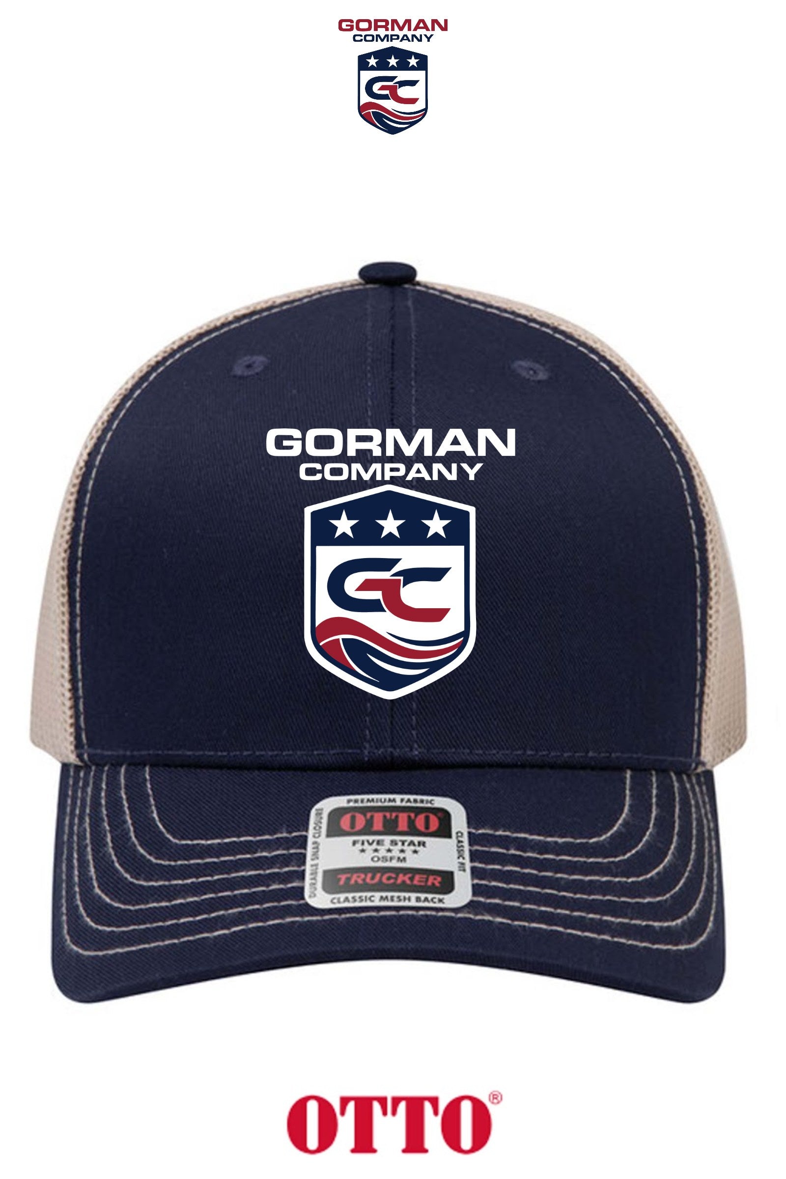 **BULK BUY SPECIAL** OTTO CAP® 6 Panel Mid Profile Mesh Back Trucker Hat - GORMAN CO - PANAMA CITY