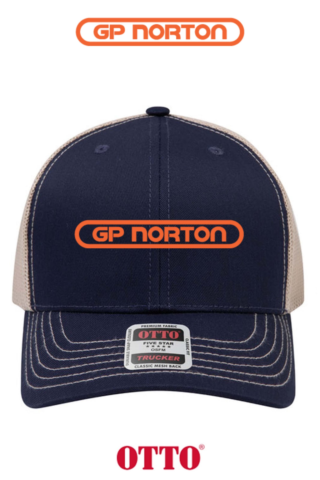 **BULK BUY SPECIAL** OTTO CAP® 6 Panel Mid Profile Mesh Back Trucker Hat - G P NORTON