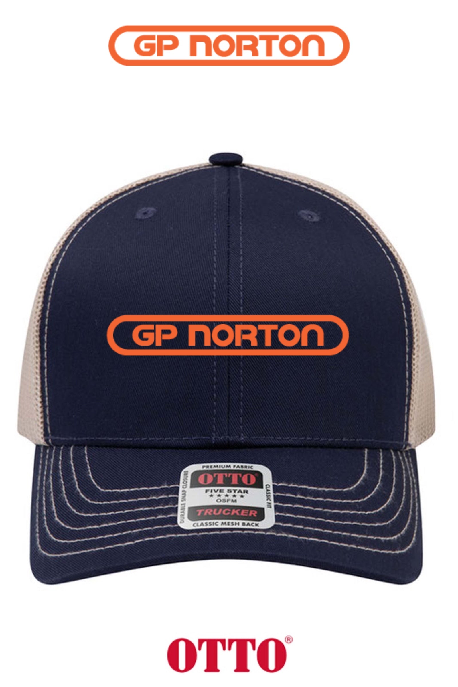 **BULK BUY SPECIAL** OTTO CAP® 6 Panel Mid Profile Mesh Back Trucker Hat - G P NORTON