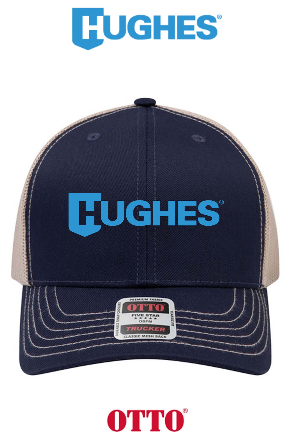 **BULK BUY SPECIAL** OTTO CAP® 6 Panel Mid Profile Mesh Back Trucker Hat - HUGHES SUPPLY