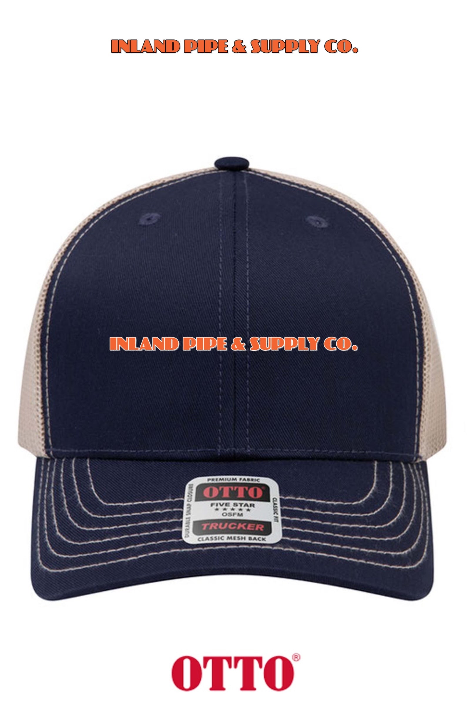 **BULK BUY SPECIAL** OTTO CAP® 6 Panel Mid Profile Mesh Back Trucker Hat - INLAND PIPE AND SUPPLY