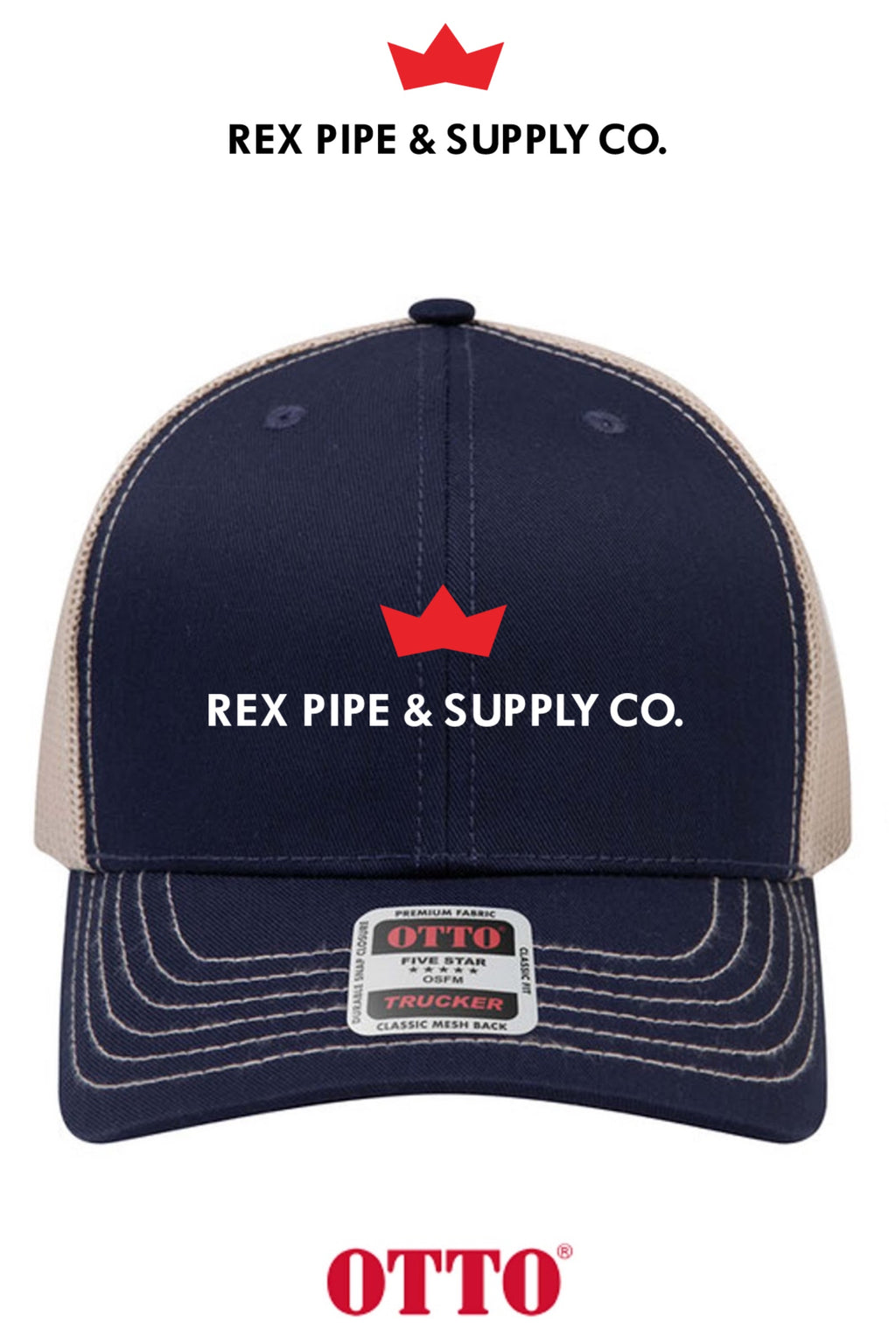 **BULK BUY SPECIAL** OTTO CAP® 6 Panel Mid Profile Mesh Back Trucker Hat - REX PIPE AND SUPPLY