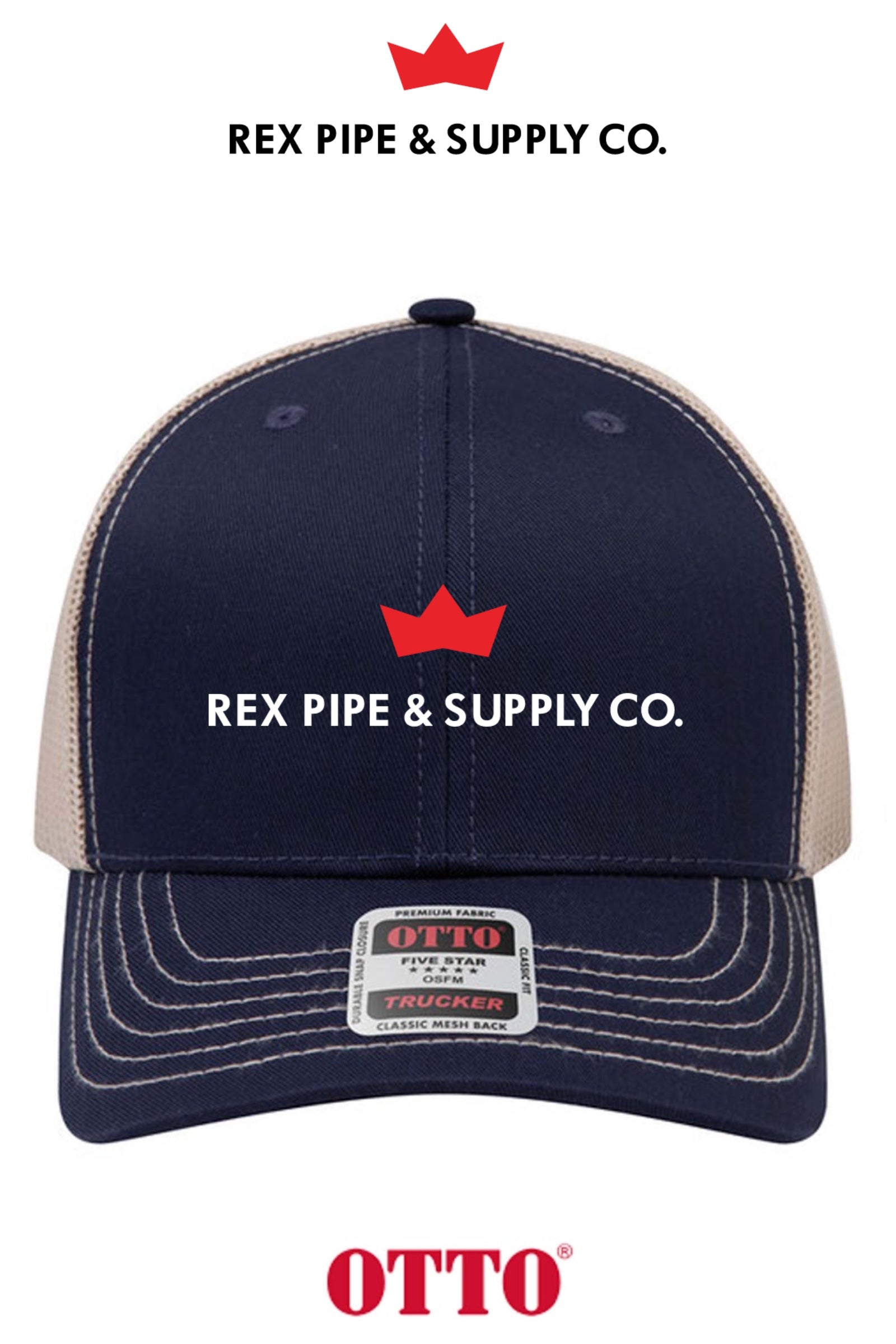 **BULK BUY SPECIAL** OTTO CAP® 6 Panel Mid Profile Mesh Back Trucker Hat - REX PIPE AND SUPPLY