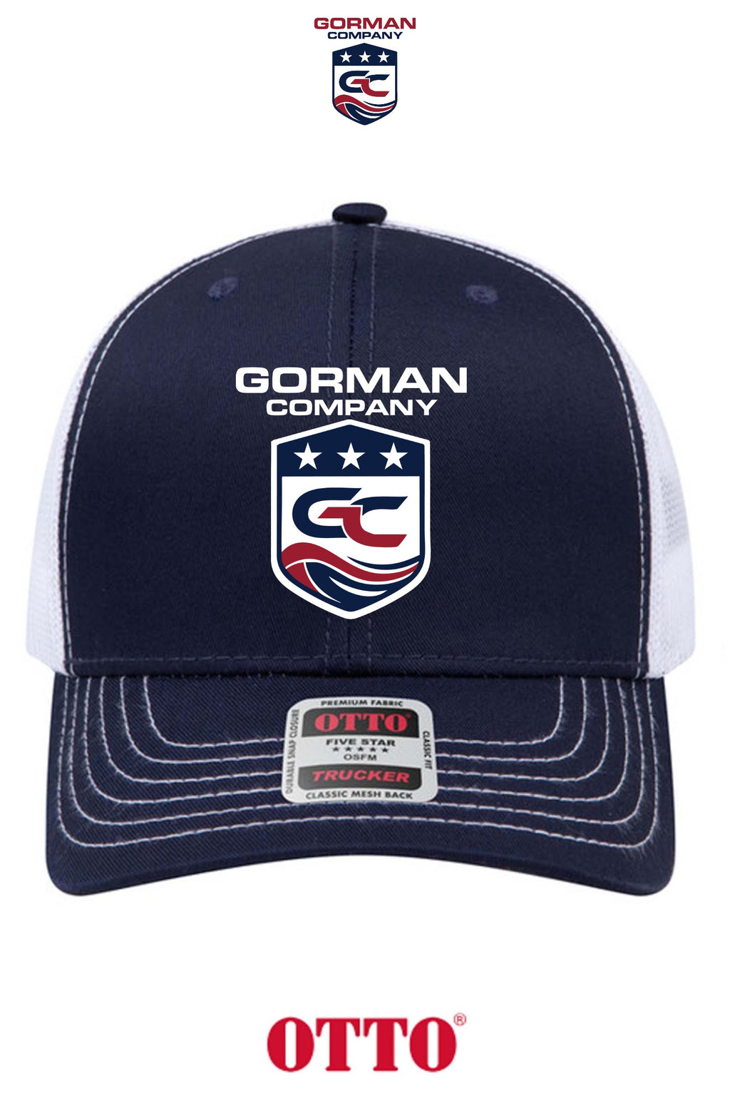 **BULK BUY SPECIAL** OTTO CAP® 6 Panel Mid Profile Mesh Back Trucker Hat - GORMAN CO - PANAMA CITY