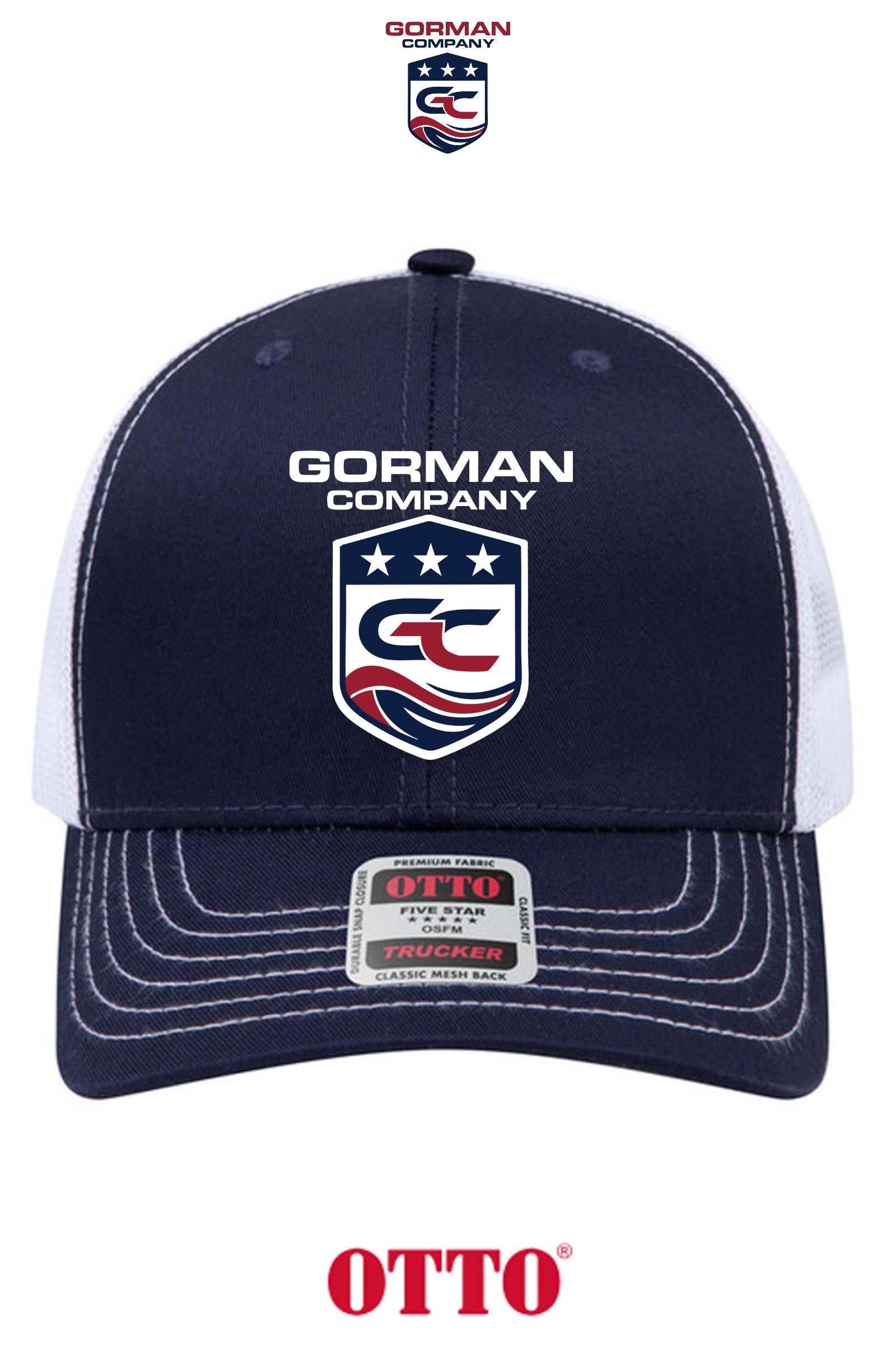 **BULK BUY SPECIAL** OTTO CAP® 6 Panel Mid Profile Mesh Back Trucker Hat - GORMAN CO - PANAMA CITY