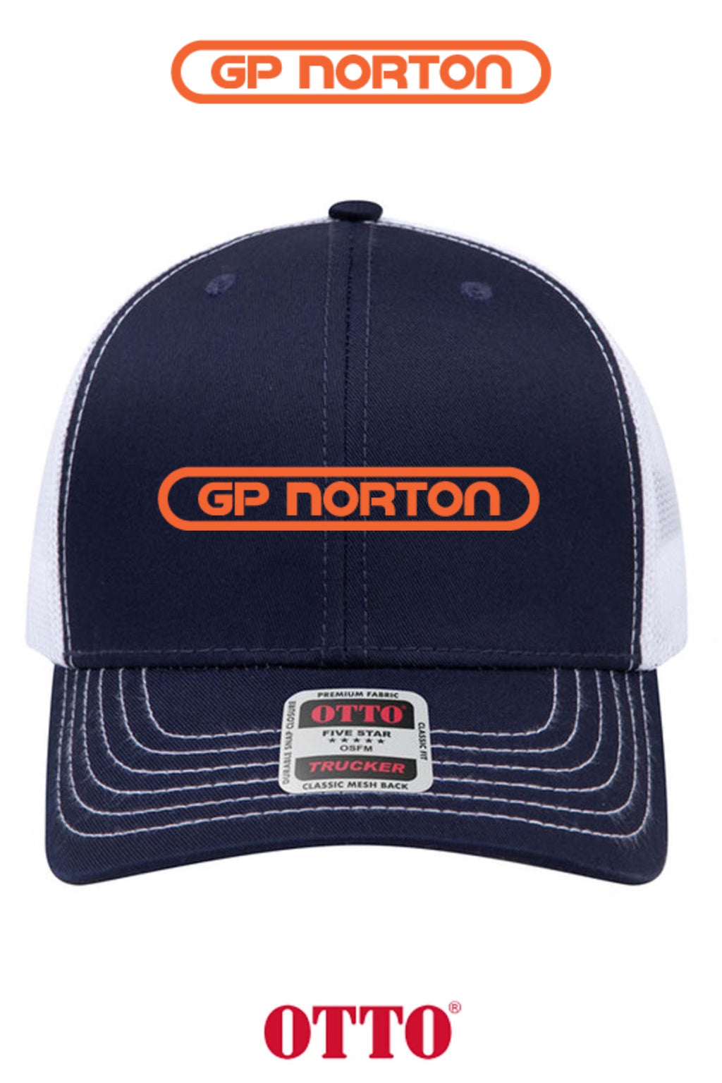 **BULK BUY SPECIAL** OTTO CAP® 6 Panel Mid Profile Mesh Back Trucker Hat - G P NORTON