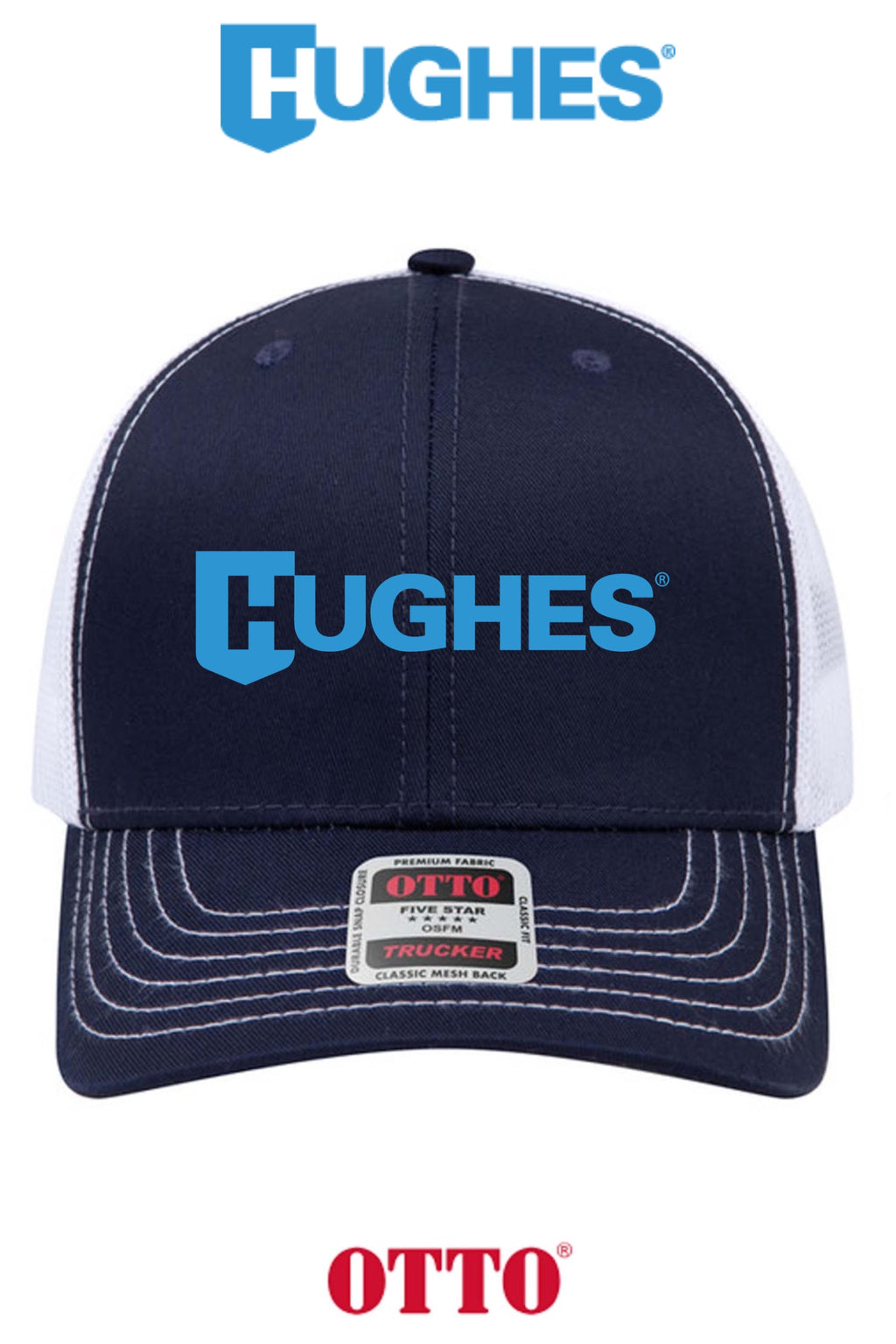 **BULK BUY SPECIAL** OTTO CAP® 6 Panel Mid Profile Mesh Back Trucker Hat - HUGHES SUPPLY