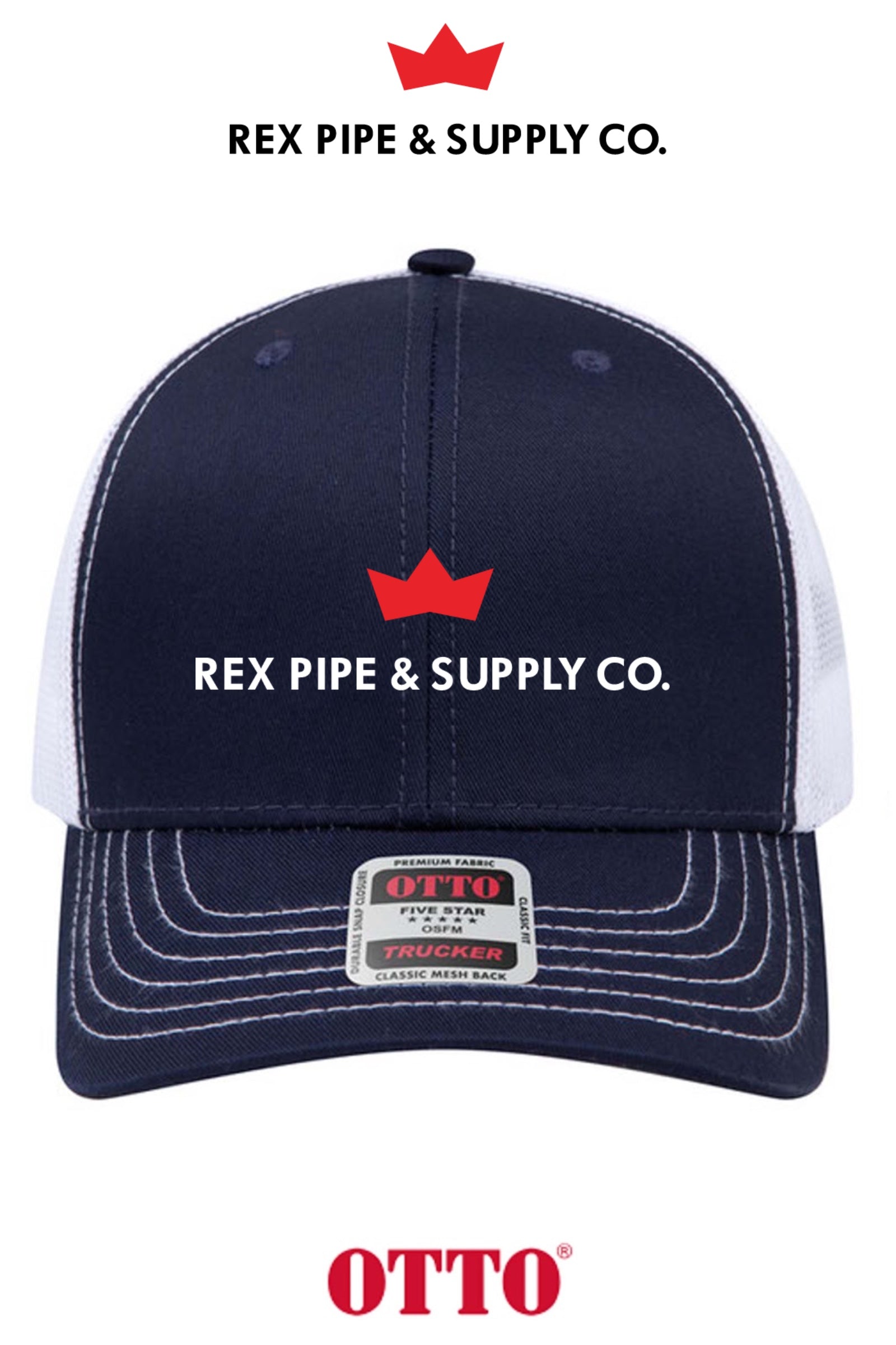 **BULK BUY SPECIAL** OTTO CAP® 6 Panel Mid Profile Mesh Back Trucker Hat - REX PIPE AND SUPPLY