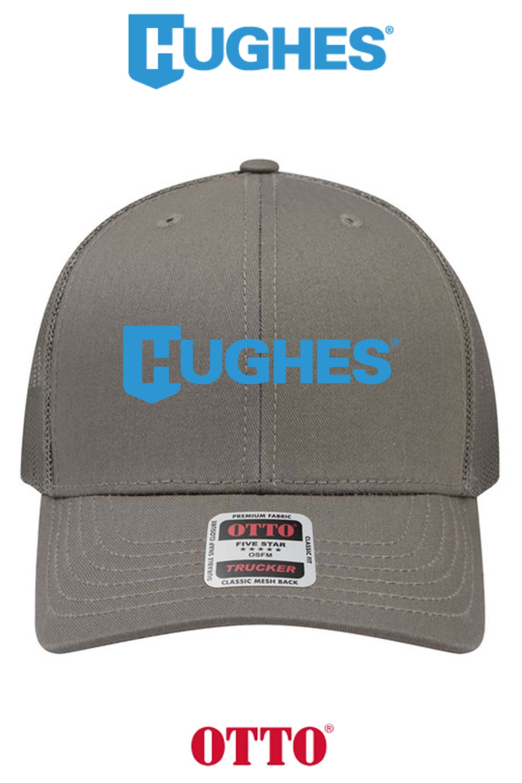 **BULK BUY SPECIAL** OTTO CAP® 6 Panel Mid Profile Mesh Back Trucker Hat - HUGHES SUPPLY