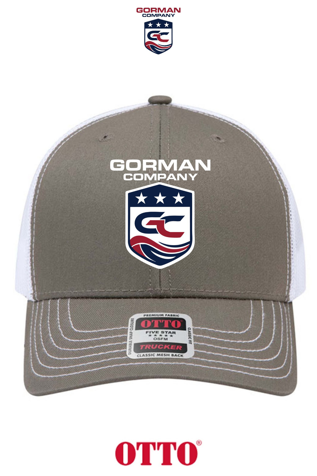 **BULK BUY SPECIAL** OTTO CAP® 6 Panel Mid Profile Mesh Back Trucker Hat - GORMAN CO - PANAMA CITY