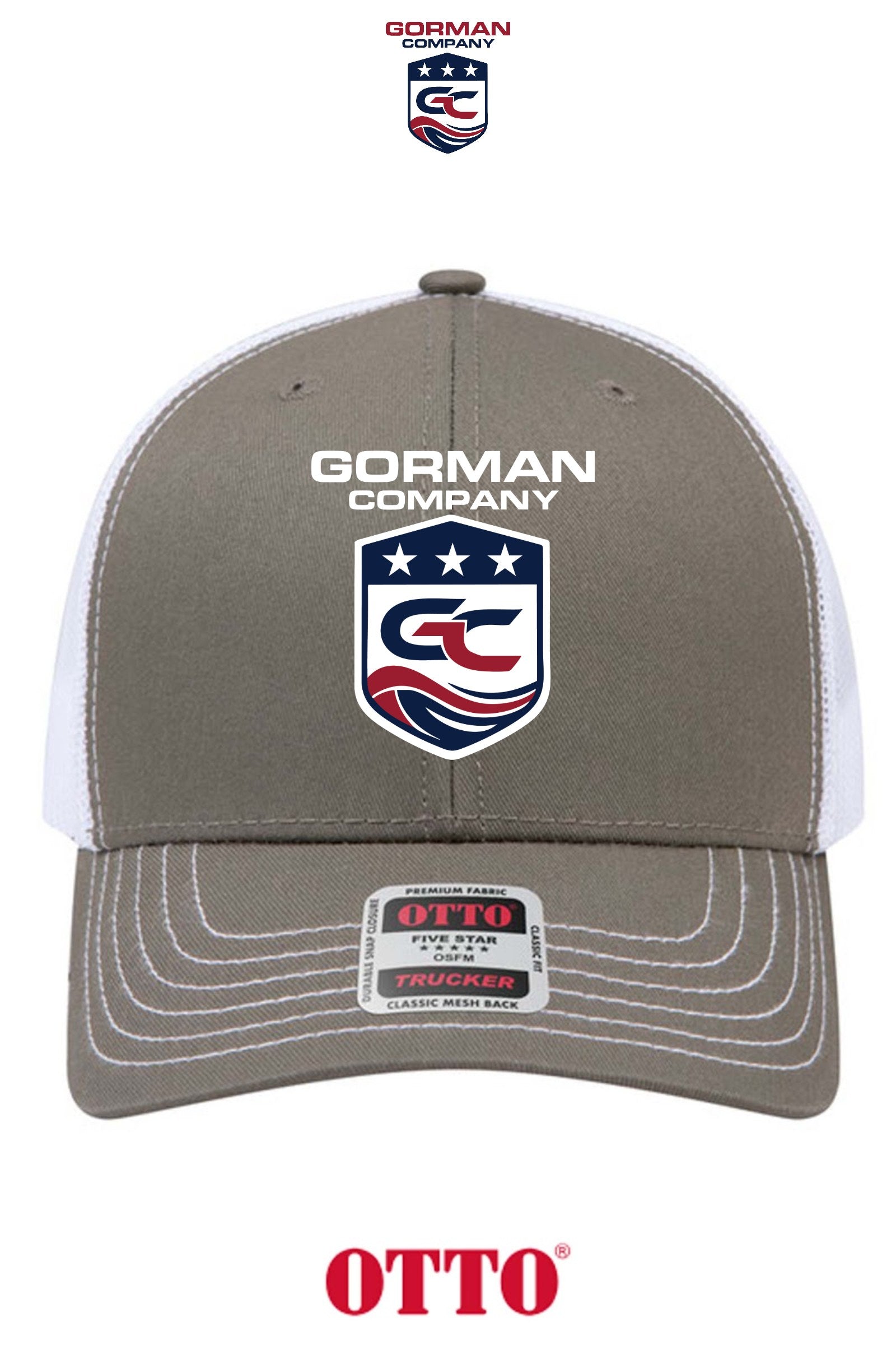 **BULK BUY SPECIAL** OTTO CAP® 6 Panel Mid Profile Mesh Back Trucker Hat - GORMAN CO - PANAMA CITY