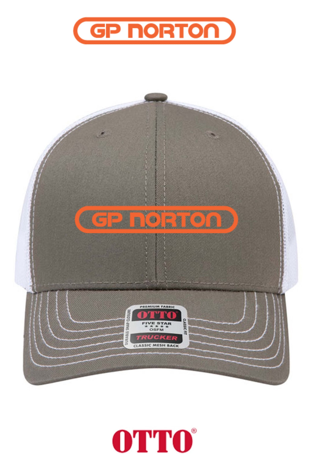 **BULK BUY SPECIAL** OTTO CAP® 6 Panel Mid Profile Mesh Back Trucker Hat - G P NORTON