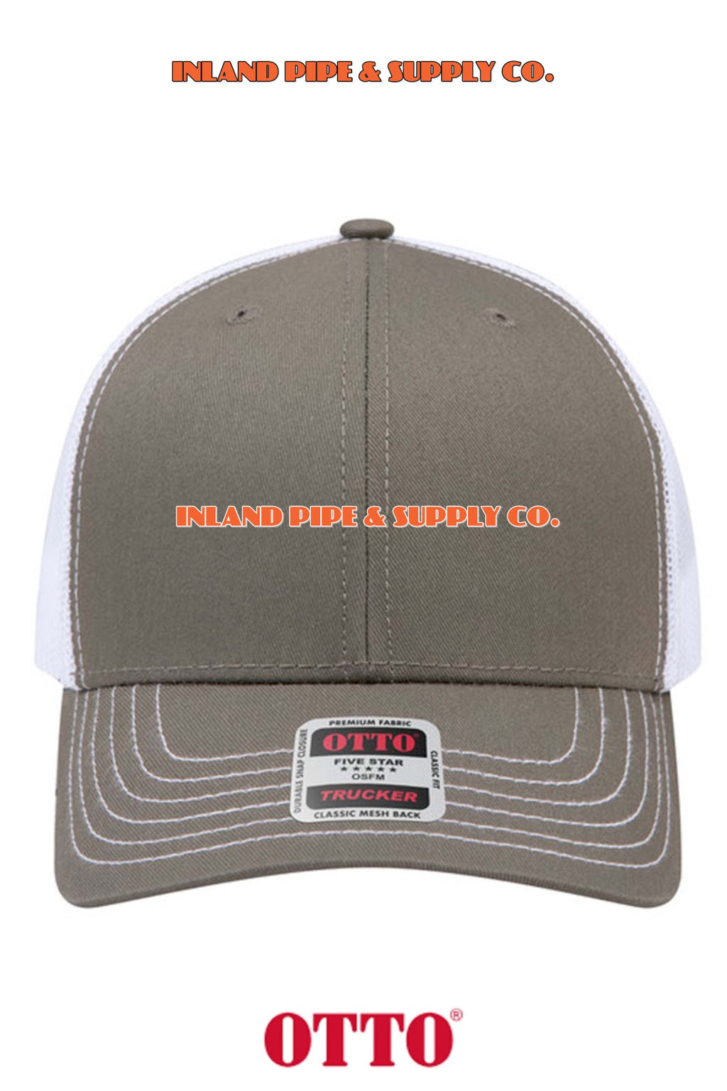 **BULK BUY SPECIAL** OTTO CAP® 6 Panel Mid Profile Mesh Back Trucker Hat - INLAND PIPE AND SUPPLY