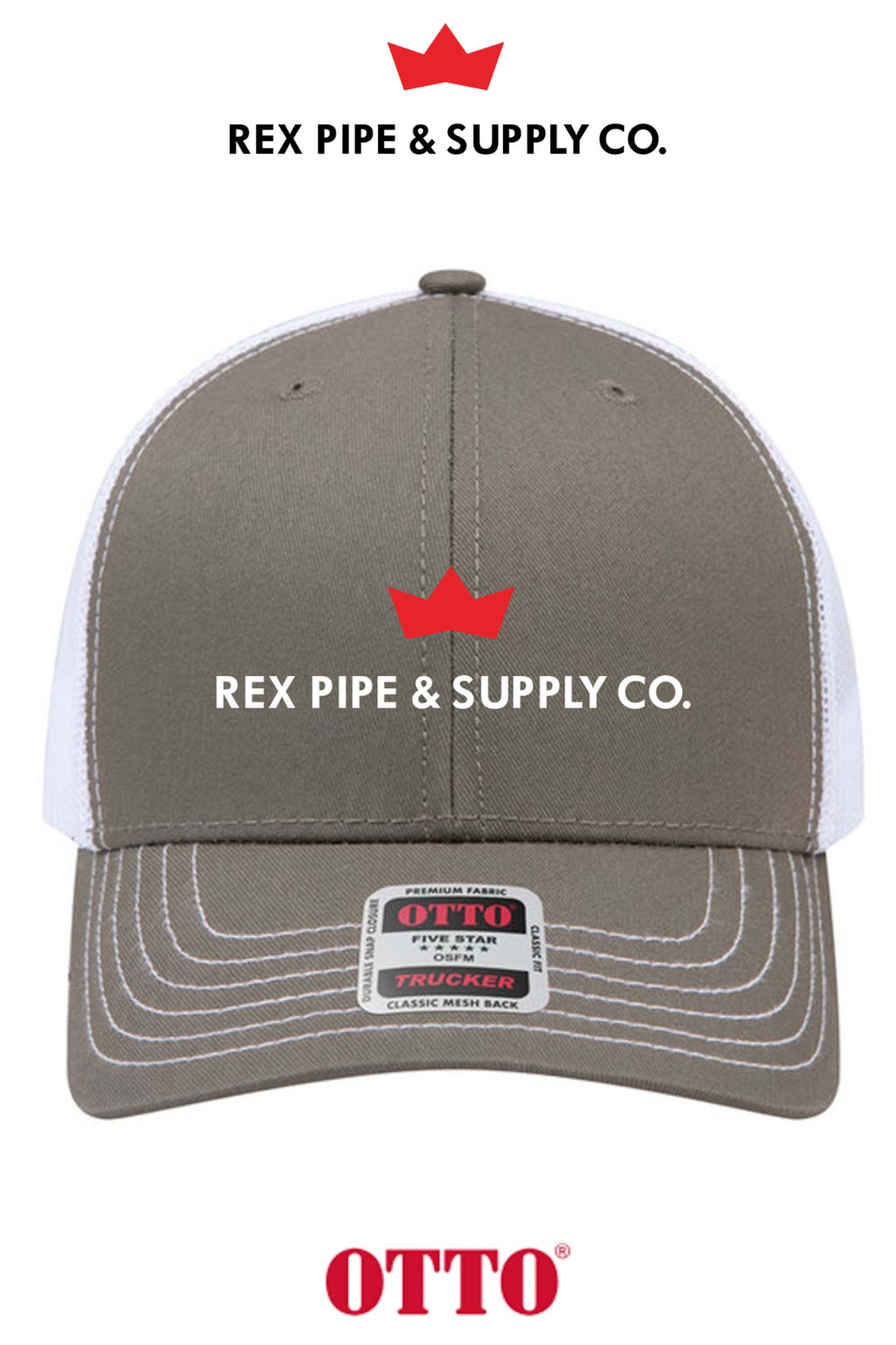 **BULK BUY SPECIAL** OTTO CAP® 6 Panel Mid Profile Mesh Back Trucker Hat - REX PIPE AND SUPPLY