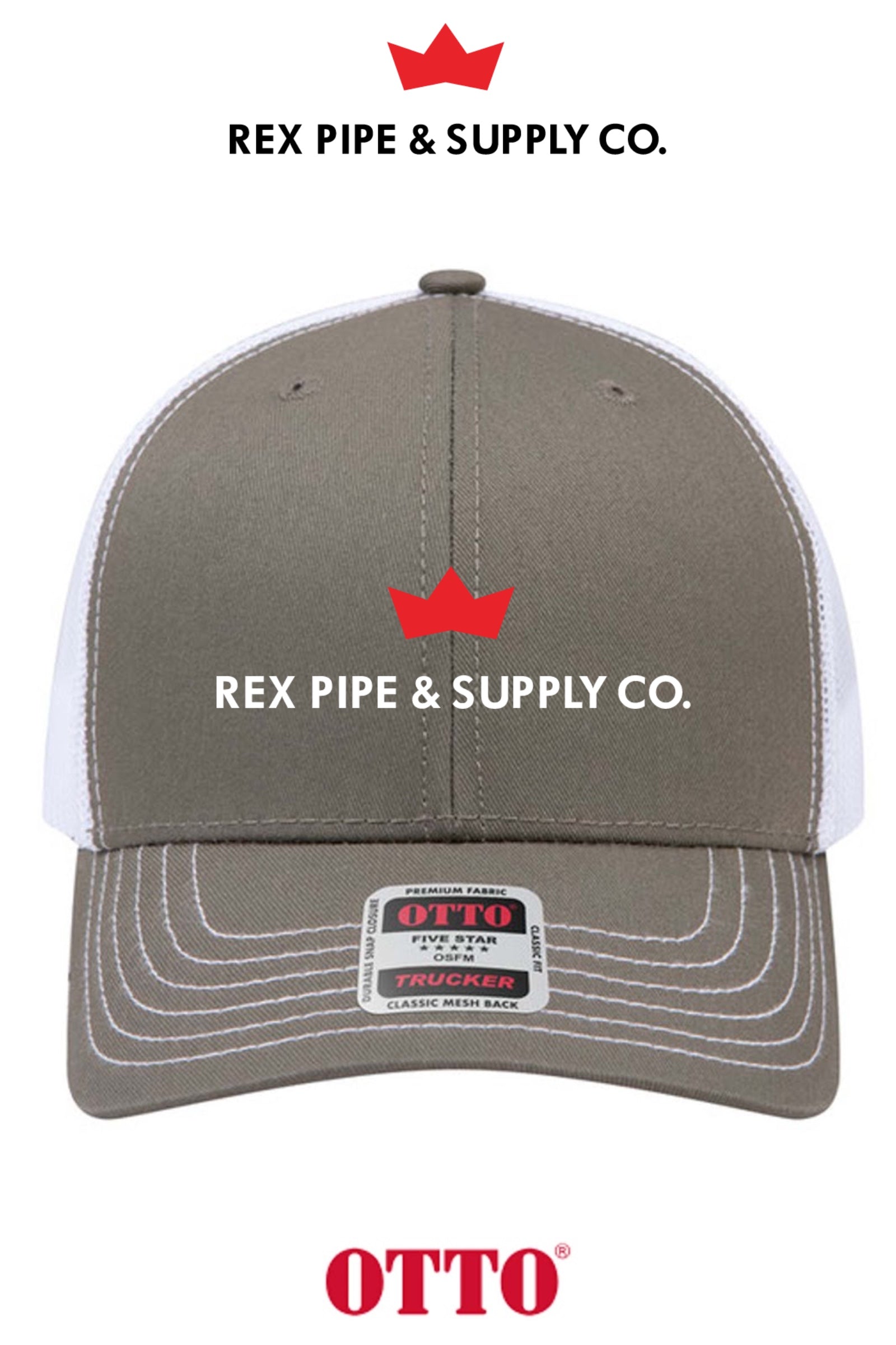 **BULK BUY SPECIAL** OTTO CAP® 6 Panel Mid Profile Mesh Back Trucker Hat - REX PIPE AND SUPPLY