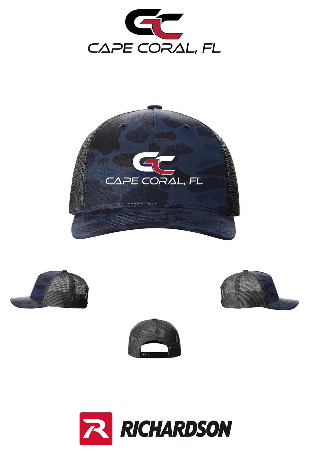 Richardson 112PFP Printed Five-Panel Trucker - GORMAN CO - CAPE CORAL