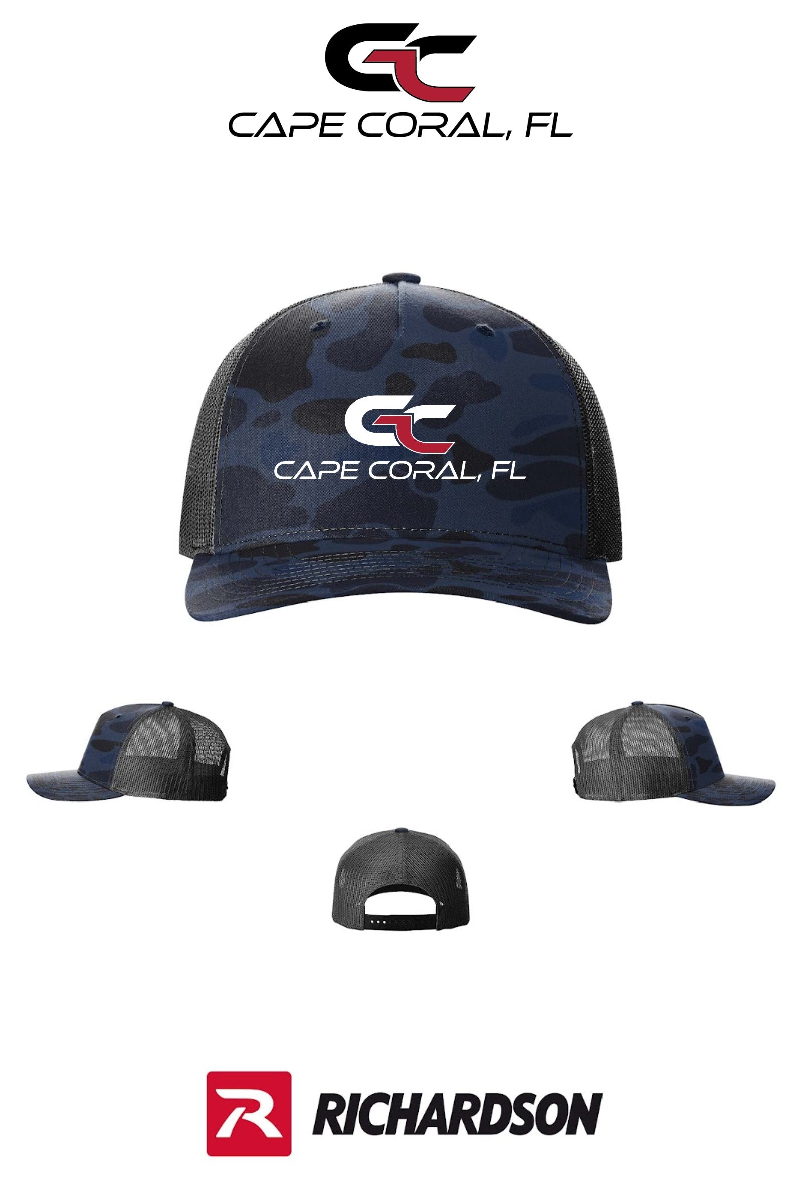 Richardson 112PFP Printed Five-Panel Trucker - GORMAN CO - CAPE CORAL