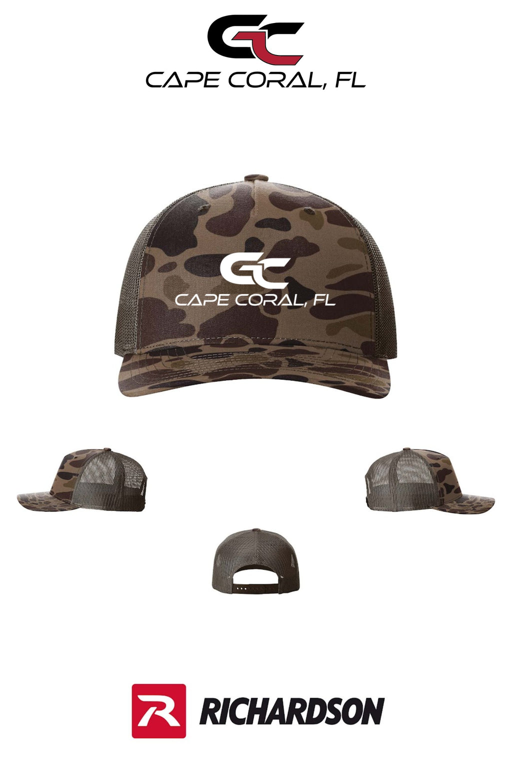 Richardson 112PFP Printed Five-Panel Trucker - GORMAN CO - CAPE CORAL