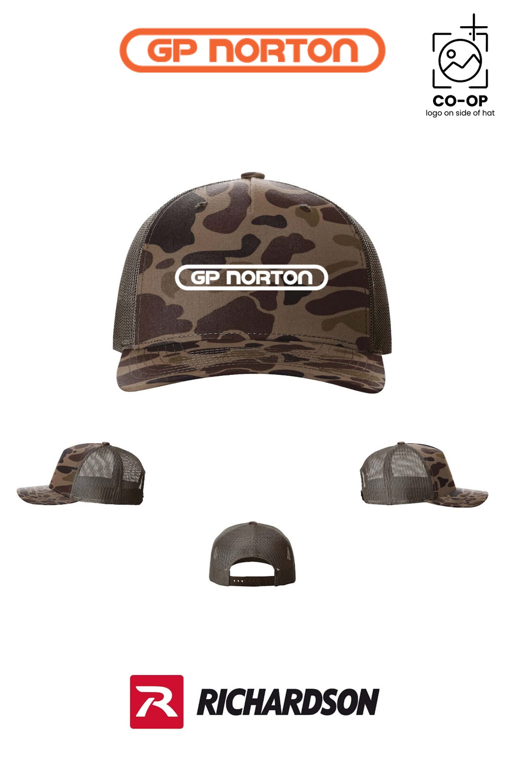 Richardson 112PFP Printed Five-Panel Trucker - G P NORTON