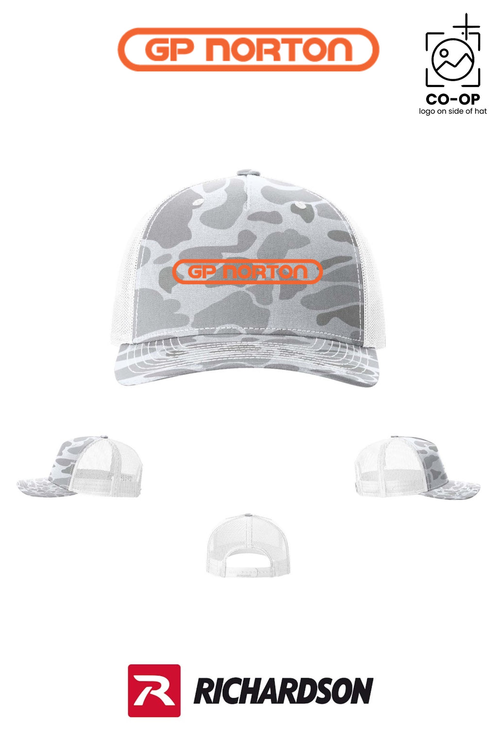 Richardson 112PFP Printed Five-Panel Trucker - G P NORTON