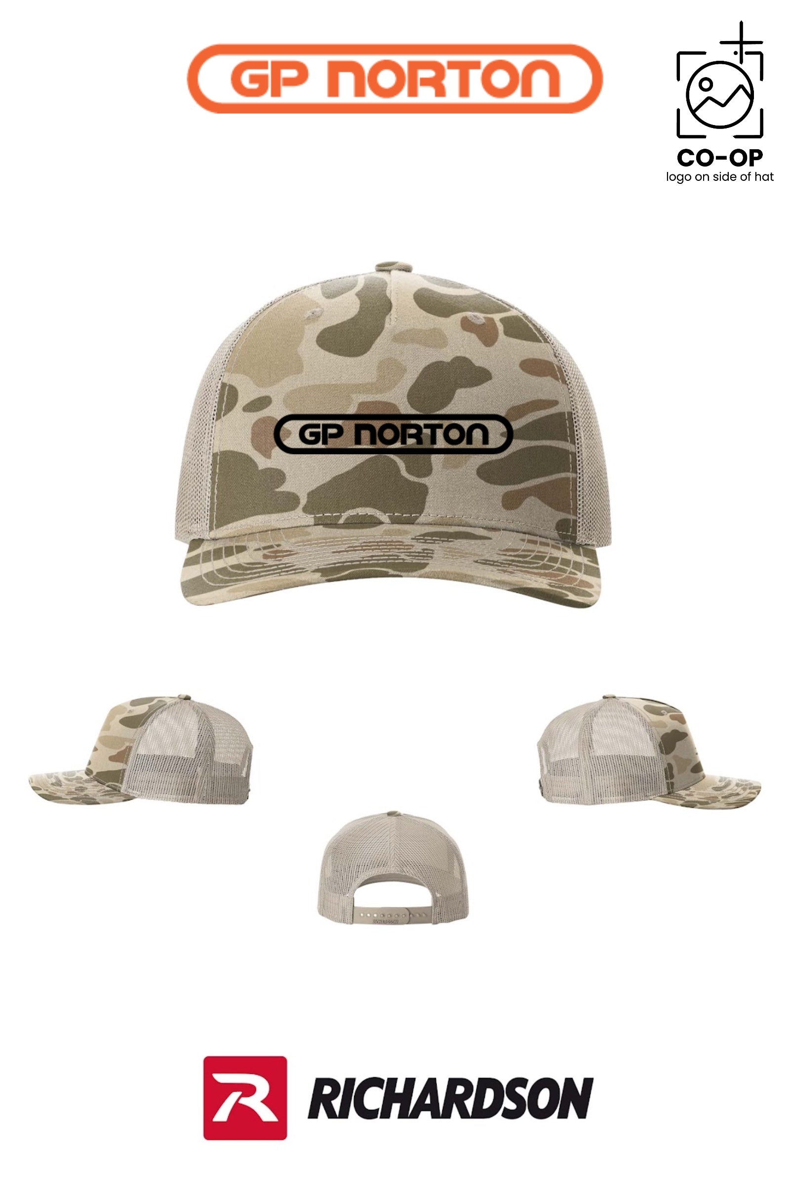 Richardson 112PFP Printed Five-Panel Trucker - G P NORTON