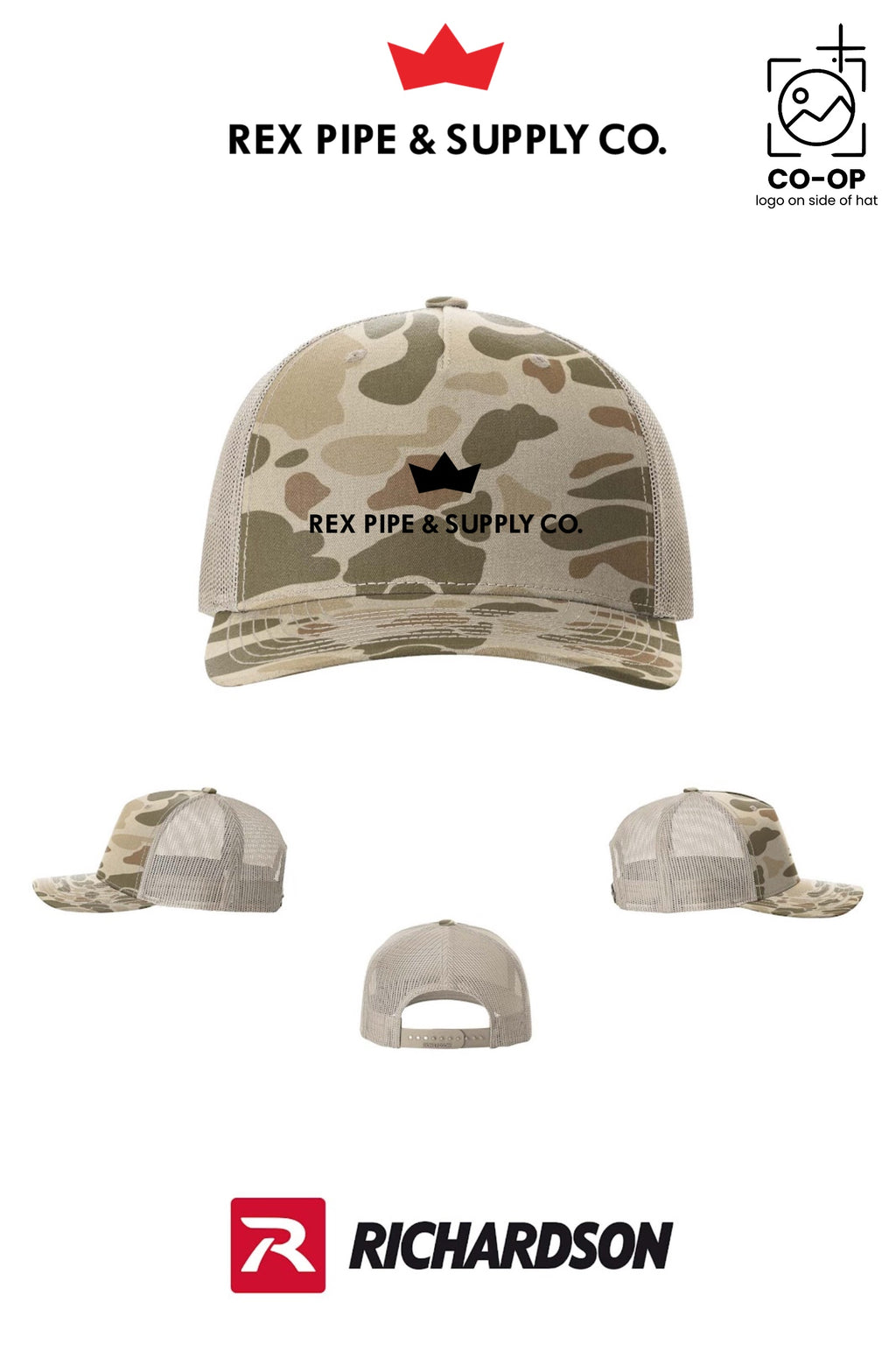 Richardson 112PFP Printed Five-Panel Trucker - REX PIPE AND SUPPLY