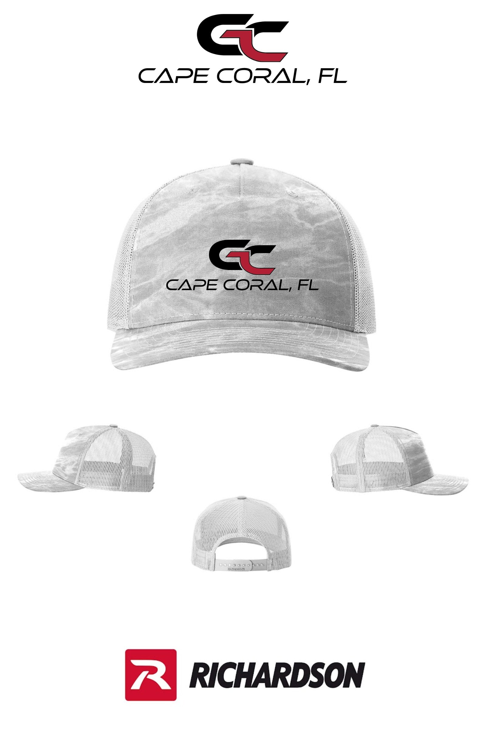 Richardson 112PFP Printed Five-Panel Trucker - GORMAN CO - CAPE CORAL