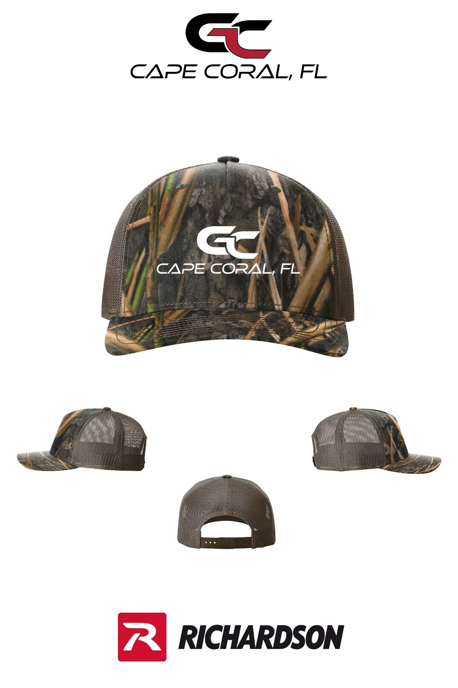 Richardson 112PFP Printed Five-Panel Trucker - GORMAN CO - CAPE CORAL