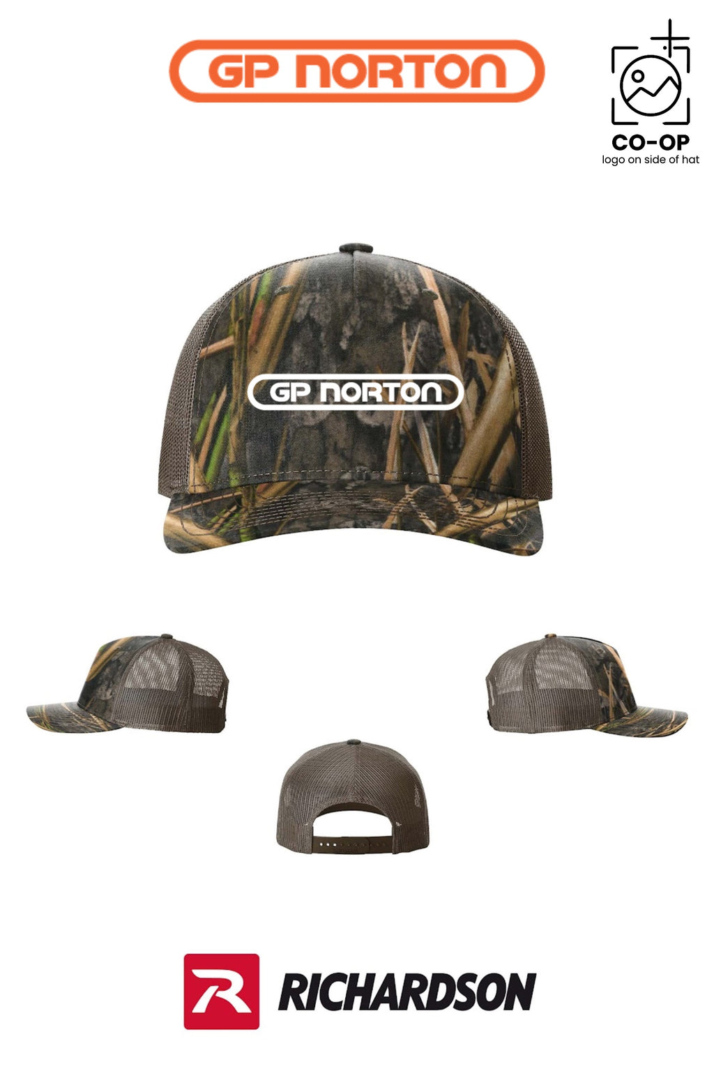 Richardson 112PFP Printed Five-Panel Trucker - G P NORTON