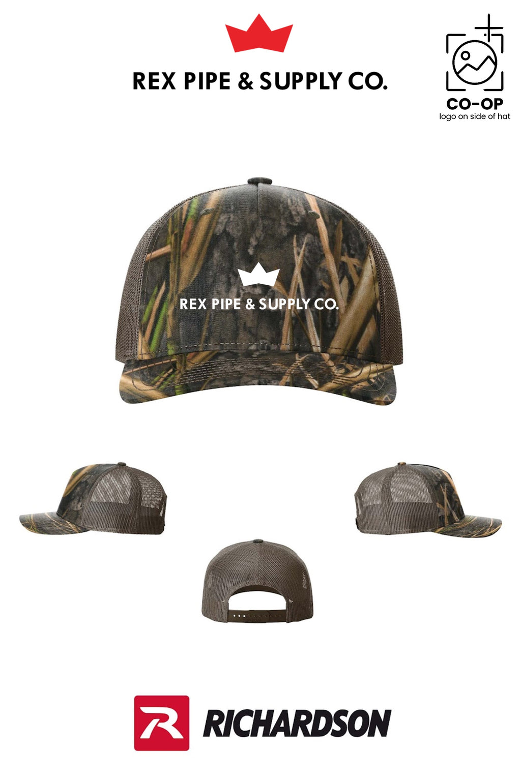 Richardson 112PFP Printed Five-Panel Trucker - REX PIPE AND SUPPLY
