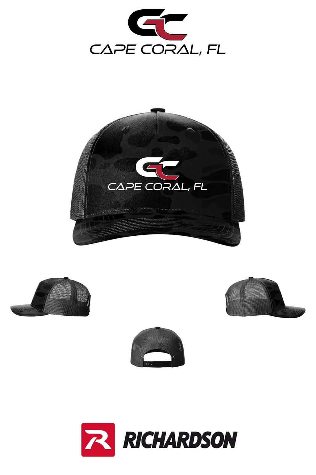 Richardson 112PFP Printed Five-Panel Trucker - GORMAN CO - CAPE CORAL