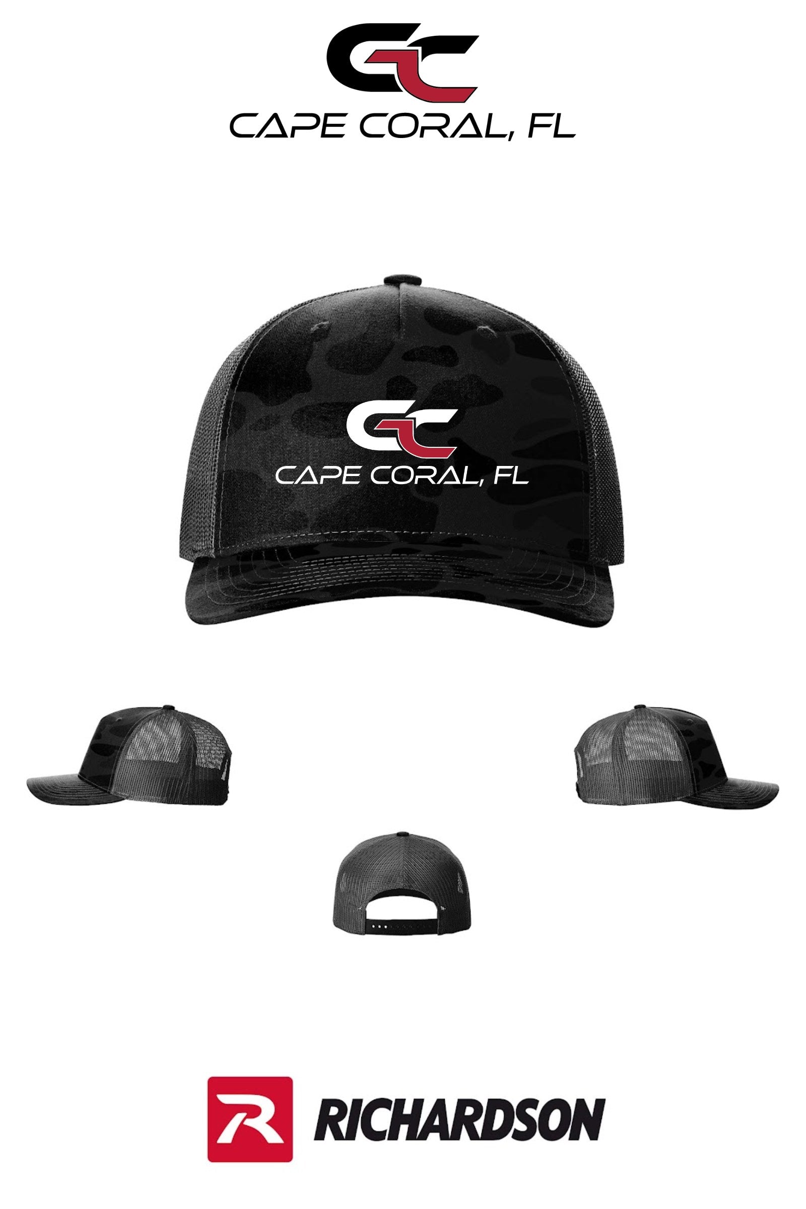 Richardson 112PFP Printed Five-Panel Trucker - GORMAN CO - CAPE CORAL
