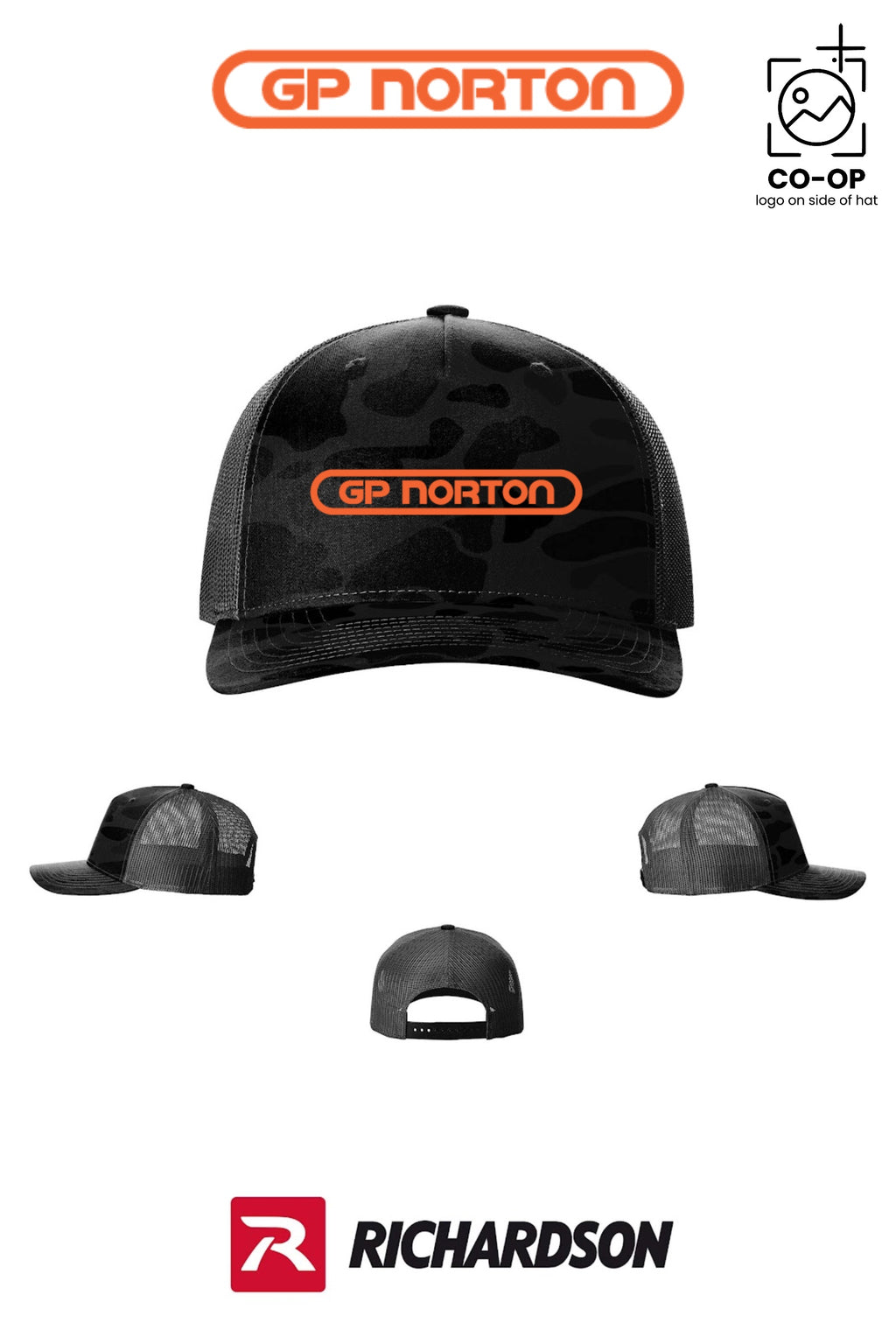 Richardson 112PFP Printed Five-Panel Trucker - G P NORTON