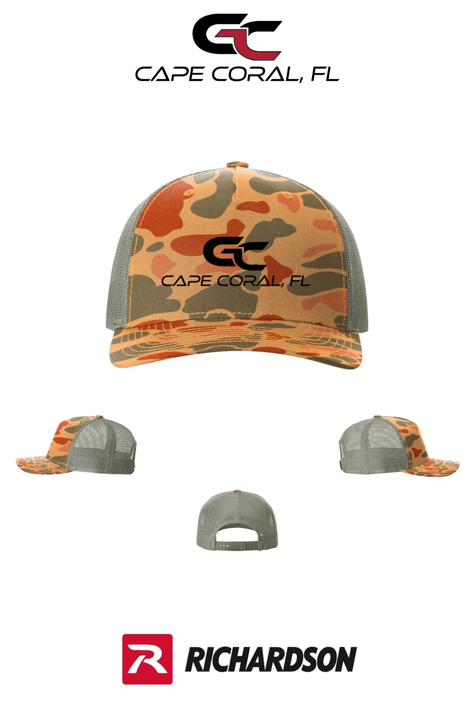 Richardson 112PFP Printed Five-Panel Trucker - GORMAN CO - CAPE CORAL