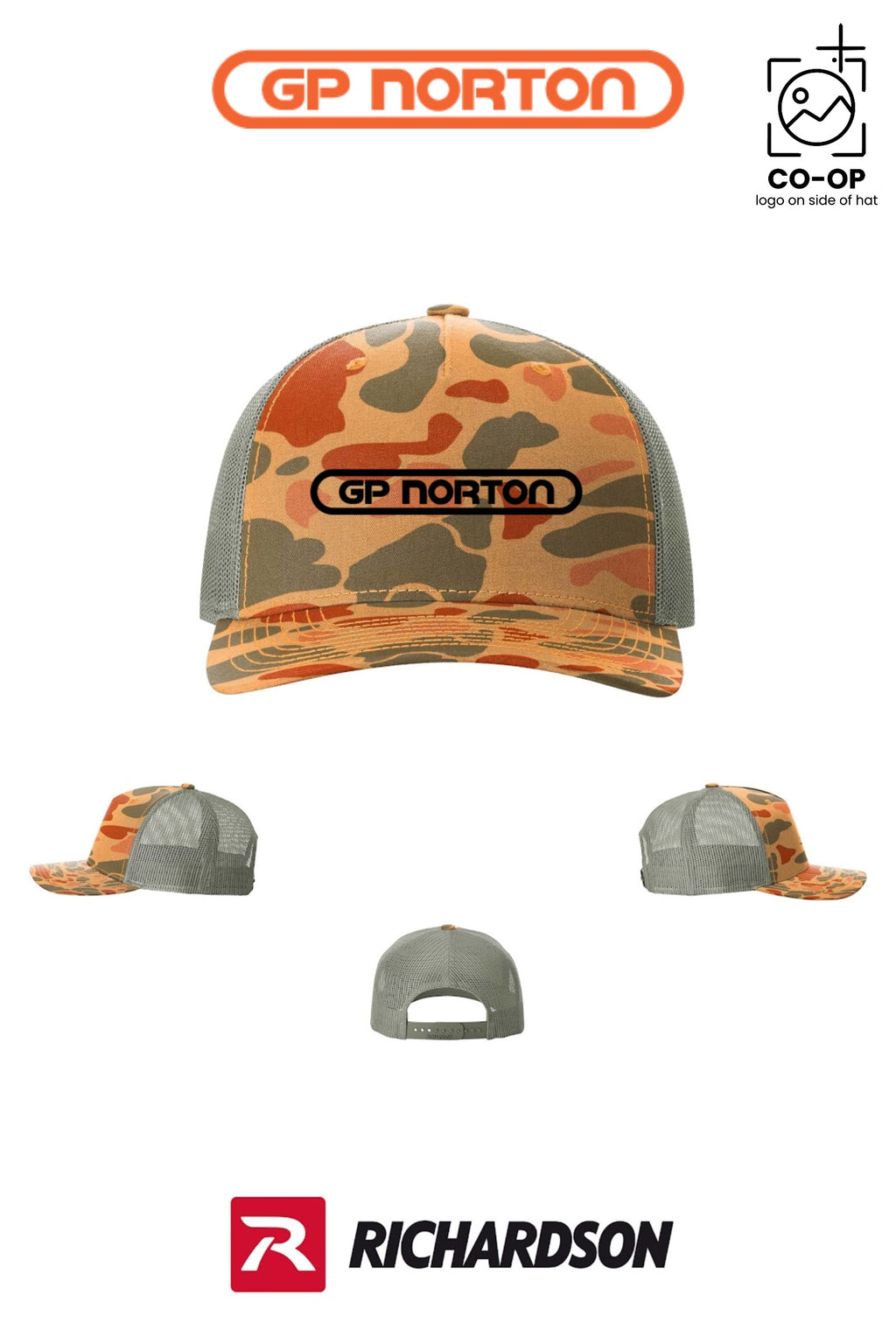 Richardson 112PFP Printed Five-Panel Trucker - G P NORTON