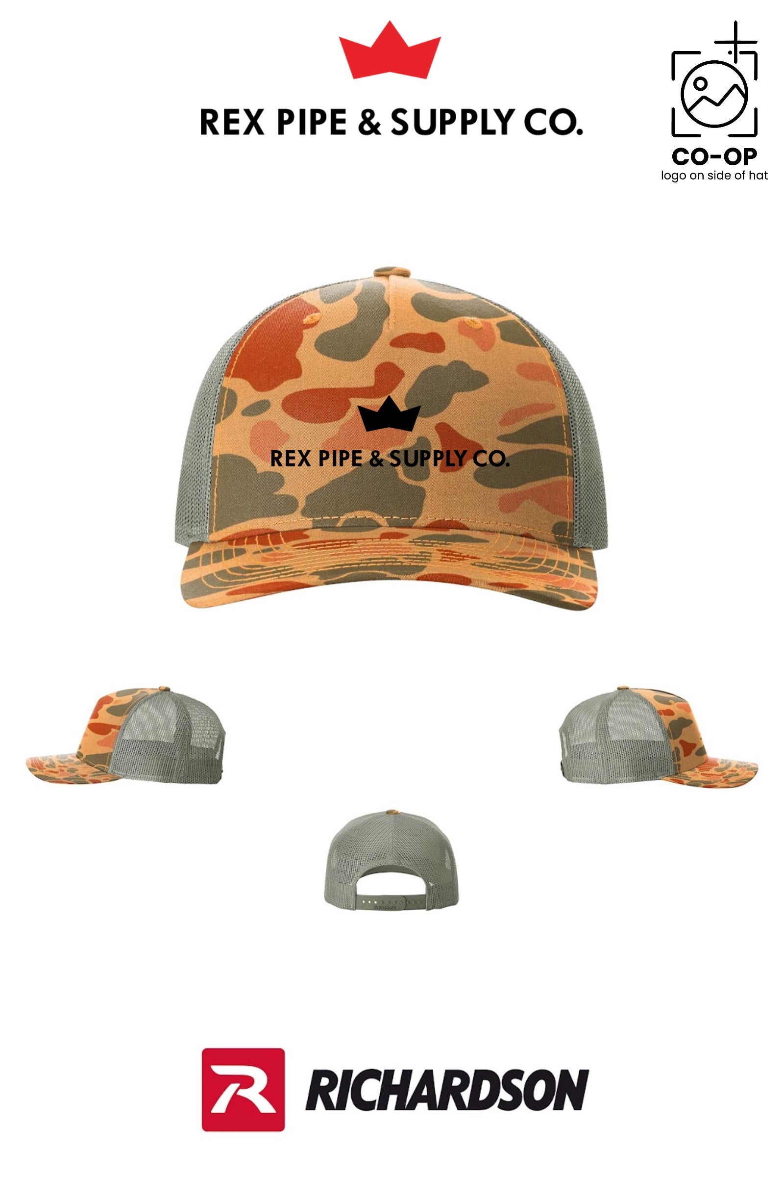 Richardson 112PFP Printed Five-Panel Trucker - REX PIPE AND SUPPLY