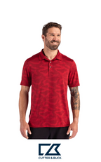 Cutter & Buck Coastline Recycled Double Peached Camo Print Mens Polo