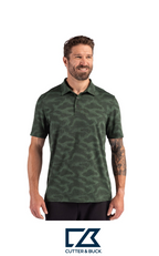 Cutter & Buck Coastline Recycled Double Peached Camo Print Mens Polo