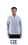 Cutter & Buck Adapt Recycled Soft Knit Stripe Mens Quarter Zip Pullover