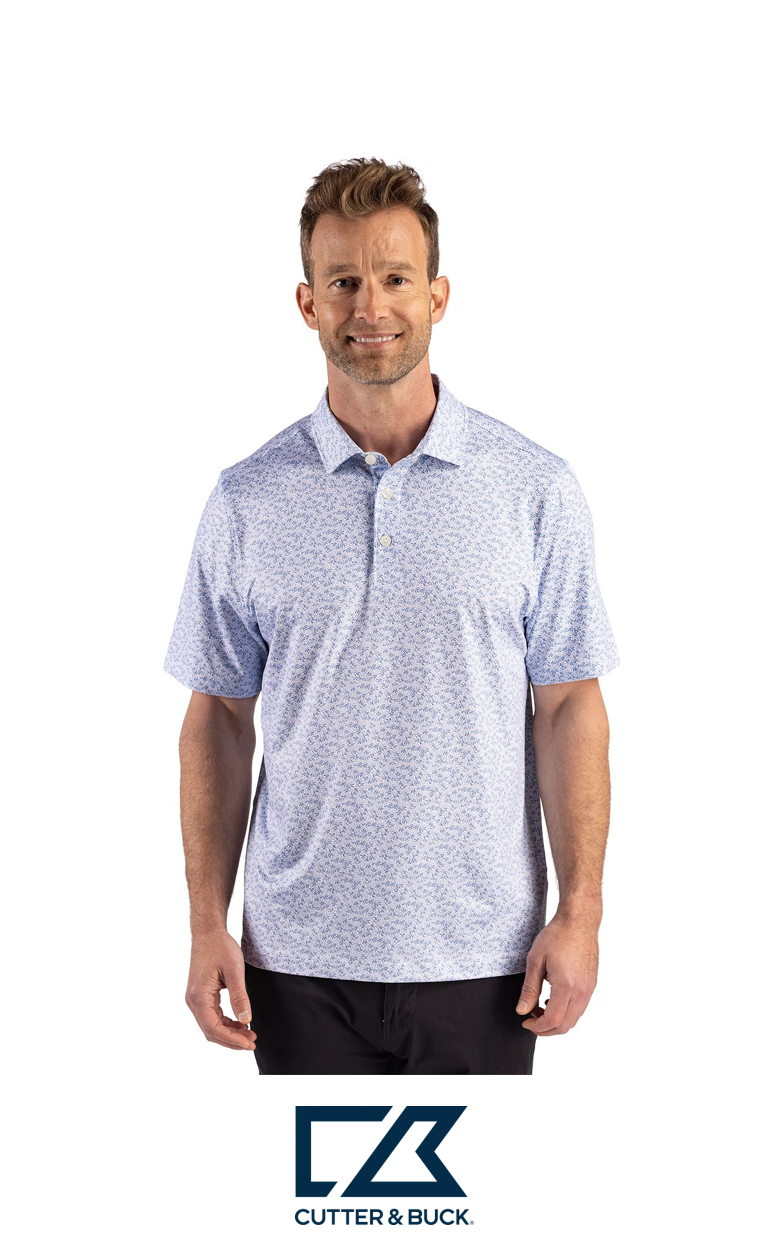Cutter & Buck Pike Recycled Fern Print Mens Polo
