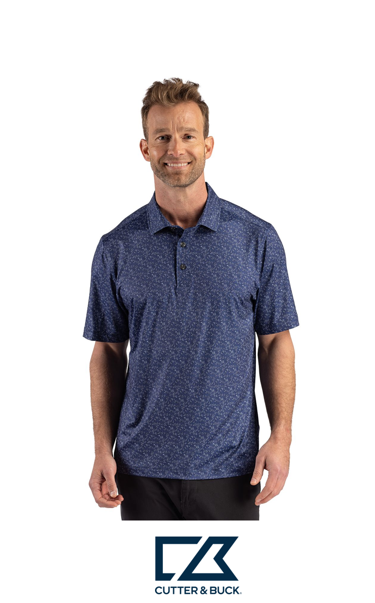 Cutter & Buck Pike Recycled Fern Print Mens Polo
