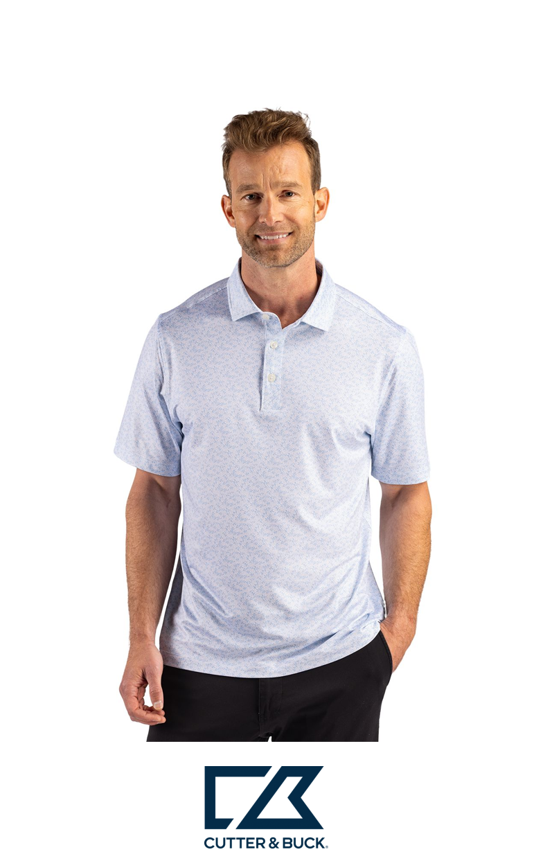 Cutter & Buck Pike Recycled Fern Print Mens Polo